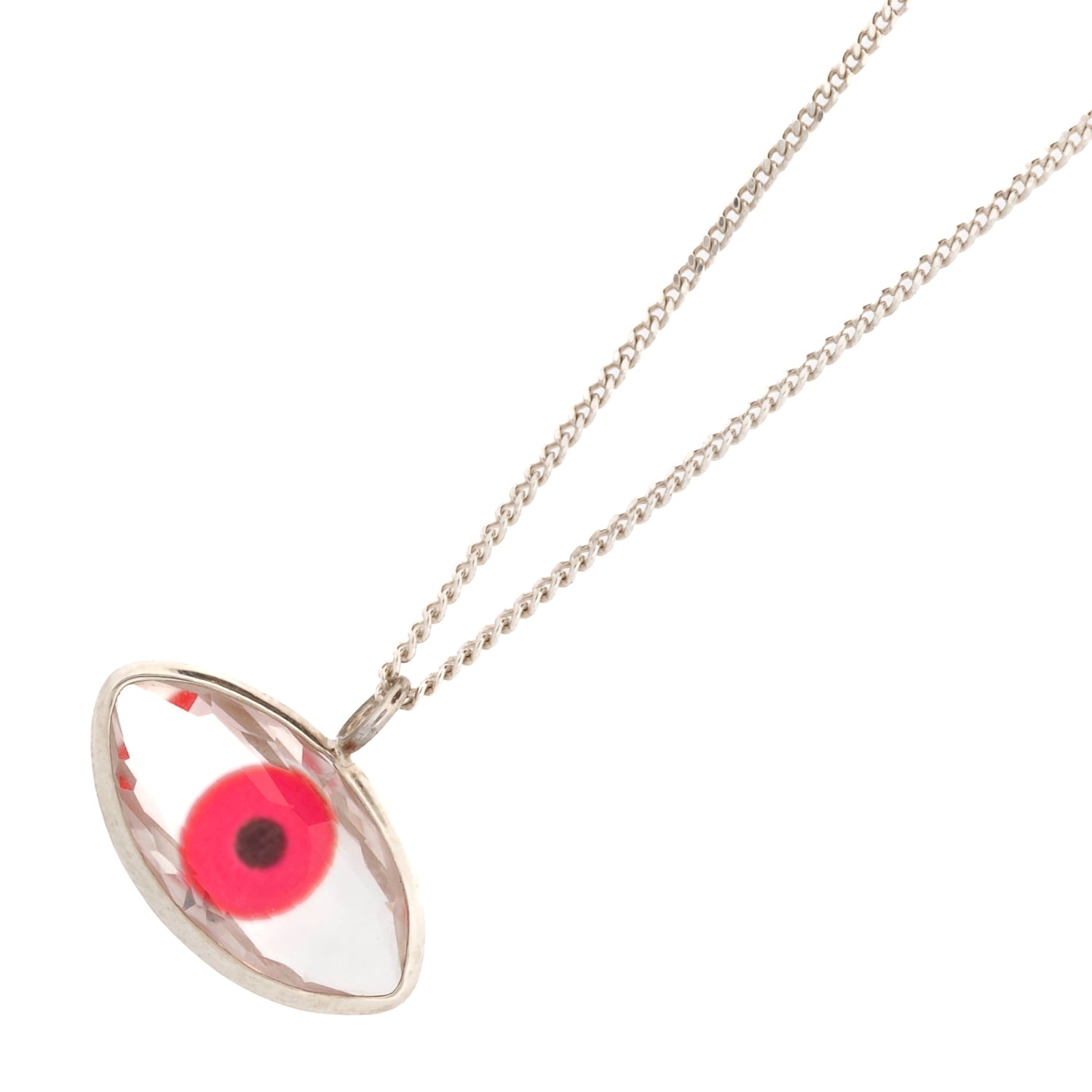 Handmade Sterling Silver Necklace with Protective Evil Eye.
