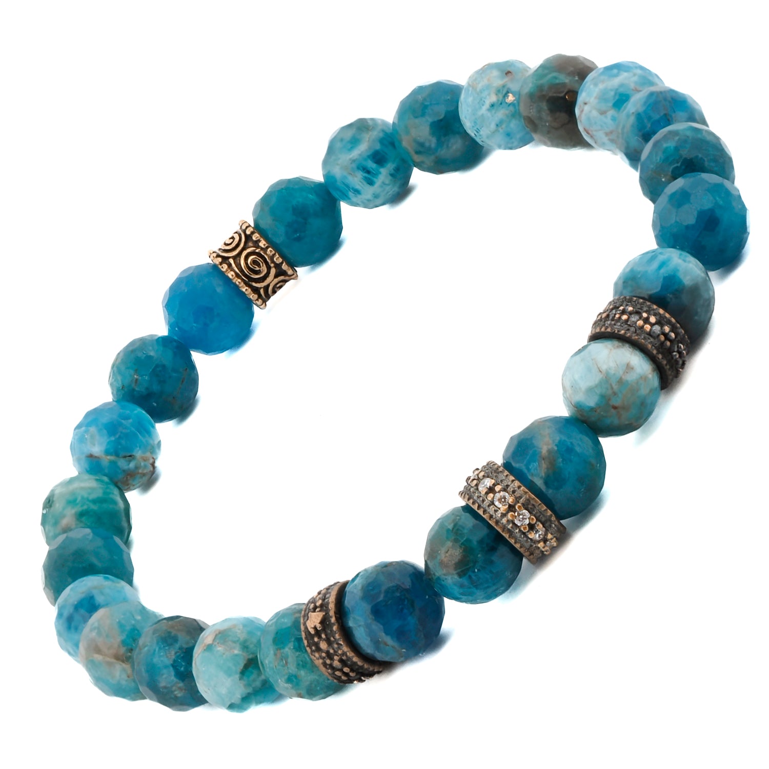 Spiritual Guidance Blue Apatite Stone Beaded Bracelet