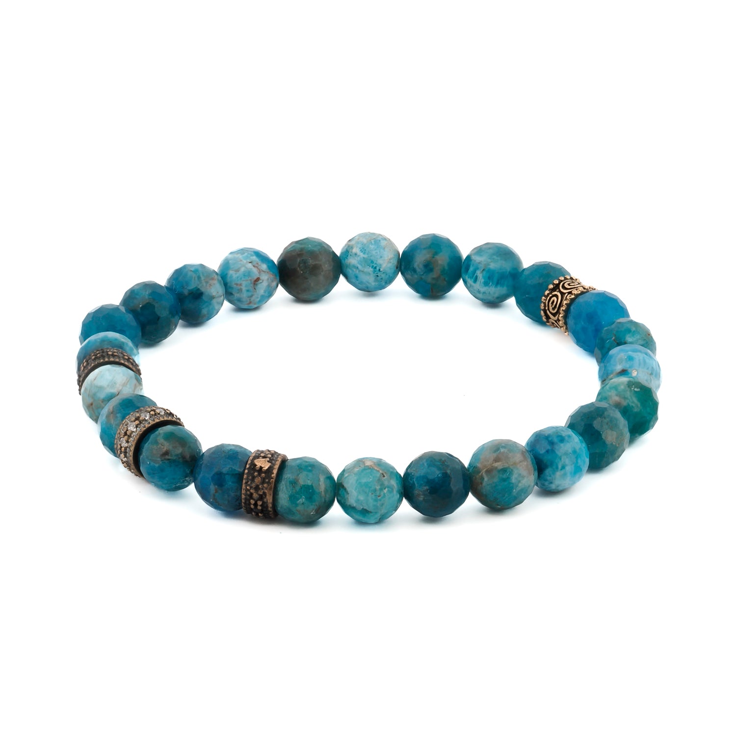 Spiritual Guidance Blue Apatite Stone Beaded Bracelet