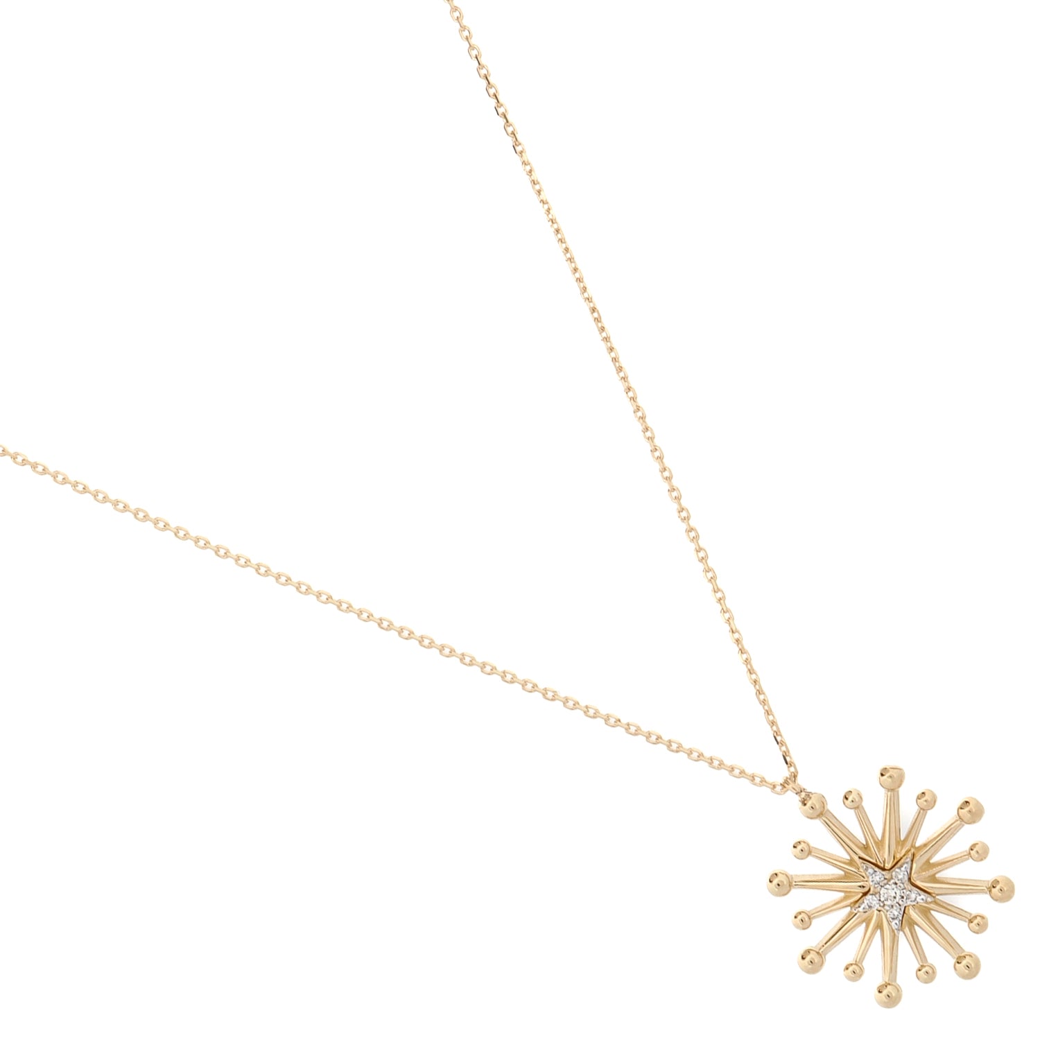 Spiritual Sunlight Diamond Gold Necklace