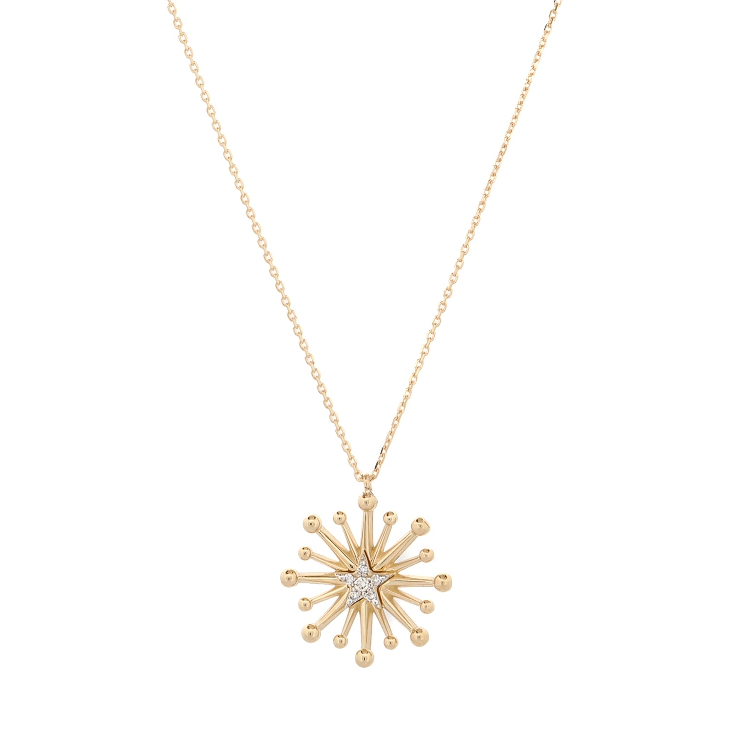 Spiritual Sunlight Diamond Gold Necklace