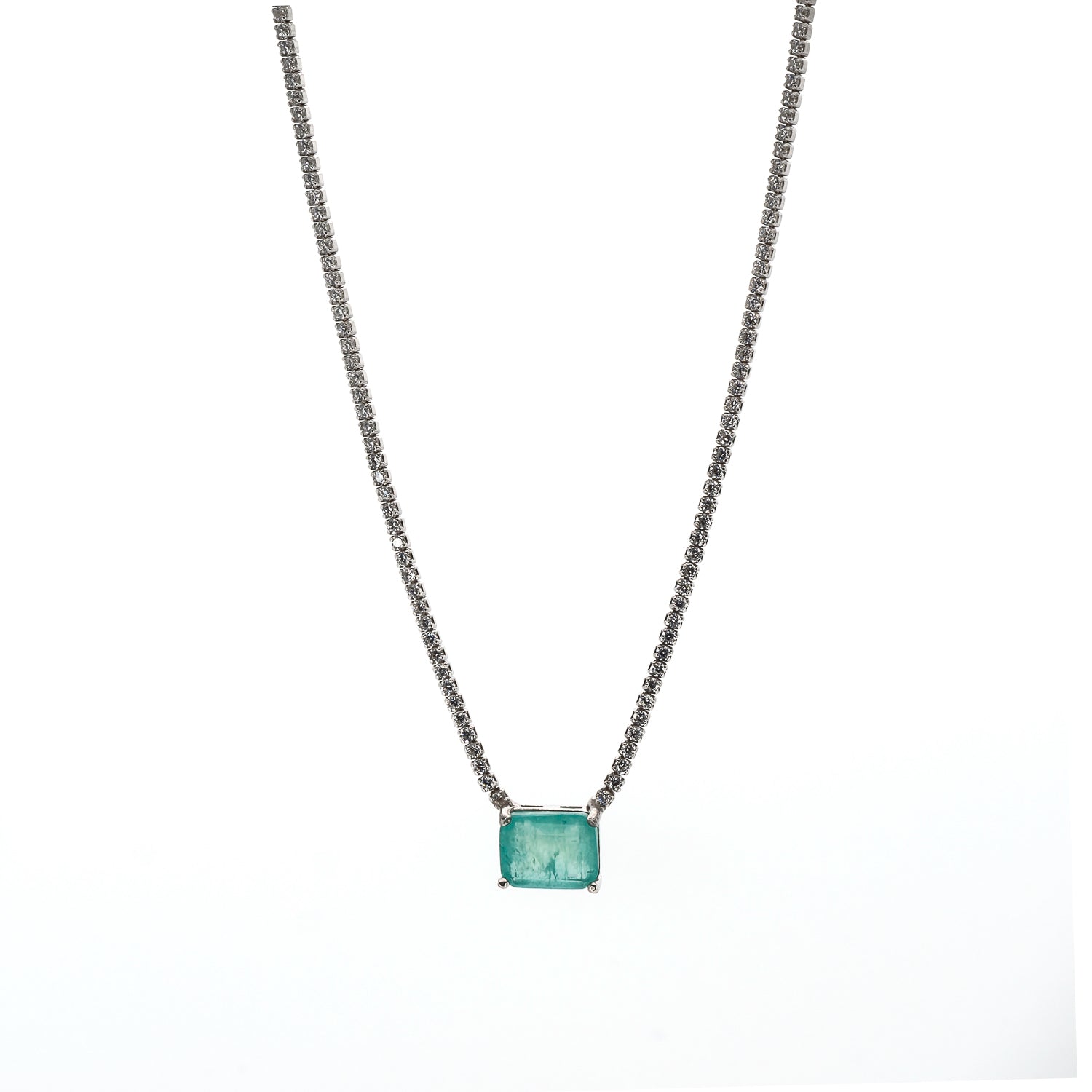 Paraiba Tourmaline Pendant Necklace with Sparkling Diamond Chain for Joy, Elegance, and Style