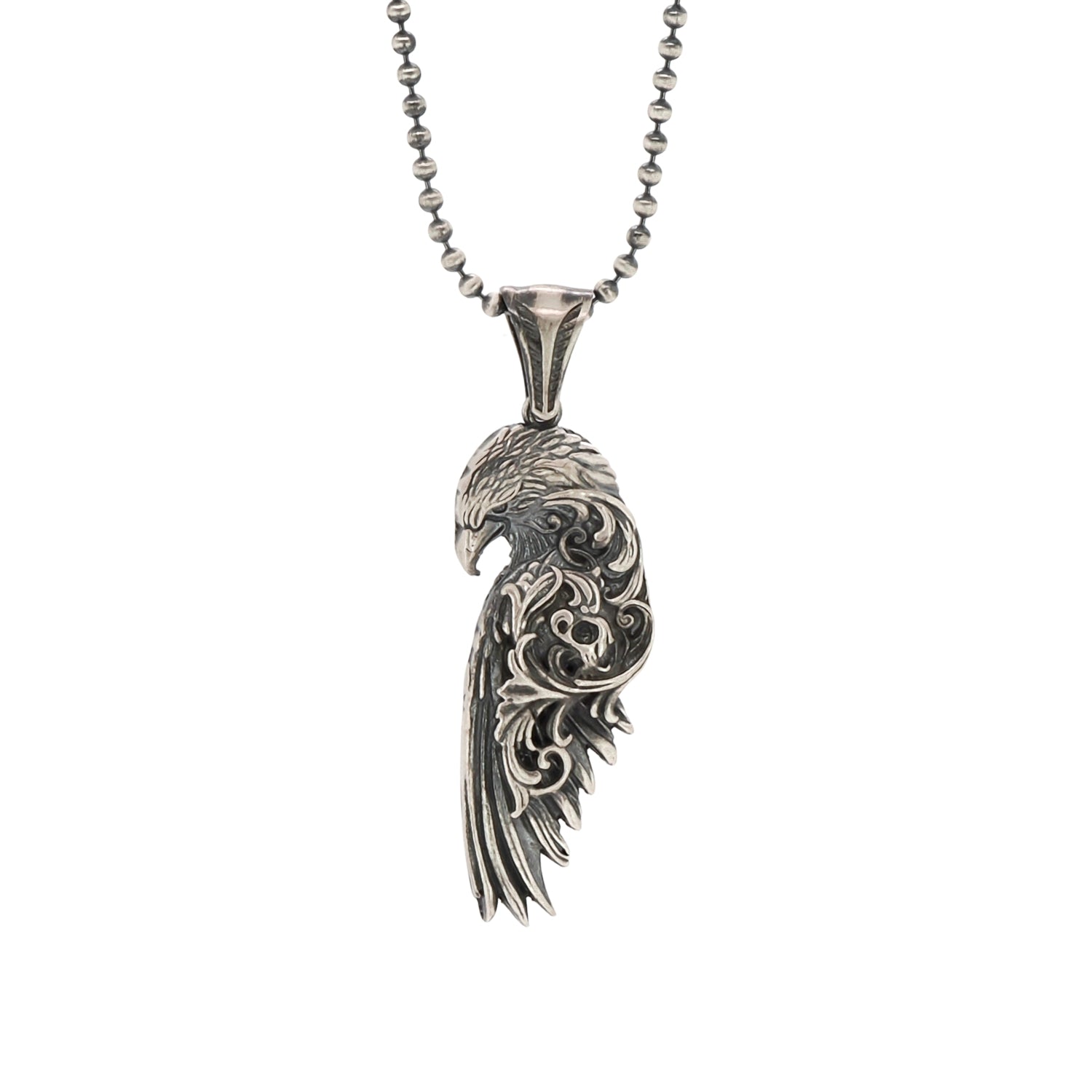 Divine Protection Symbol Eagle Pendant Sterling Silver Necklace