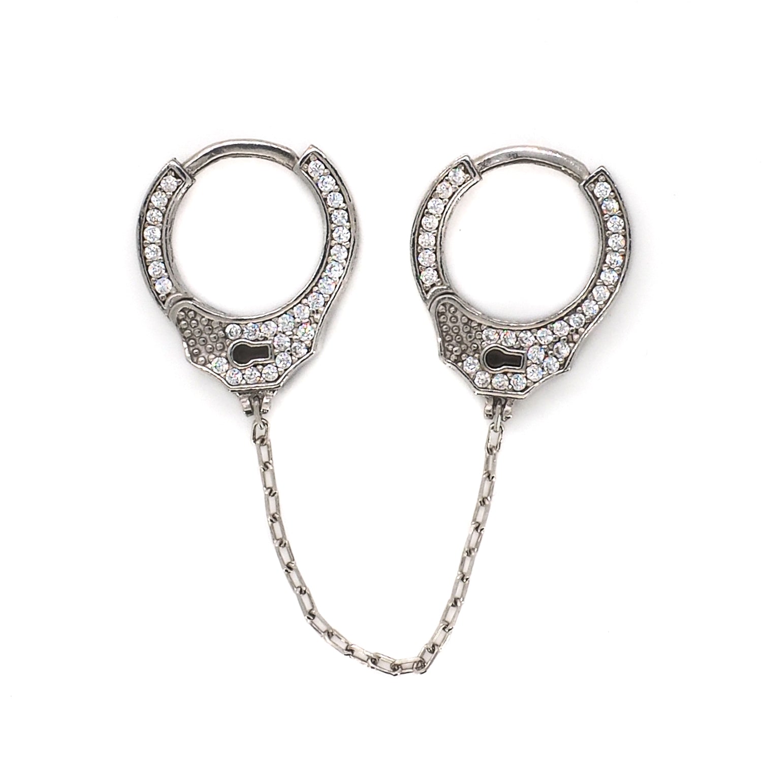 Dynamic Style: Handcrafted Sterling Silver Diamond Earrings