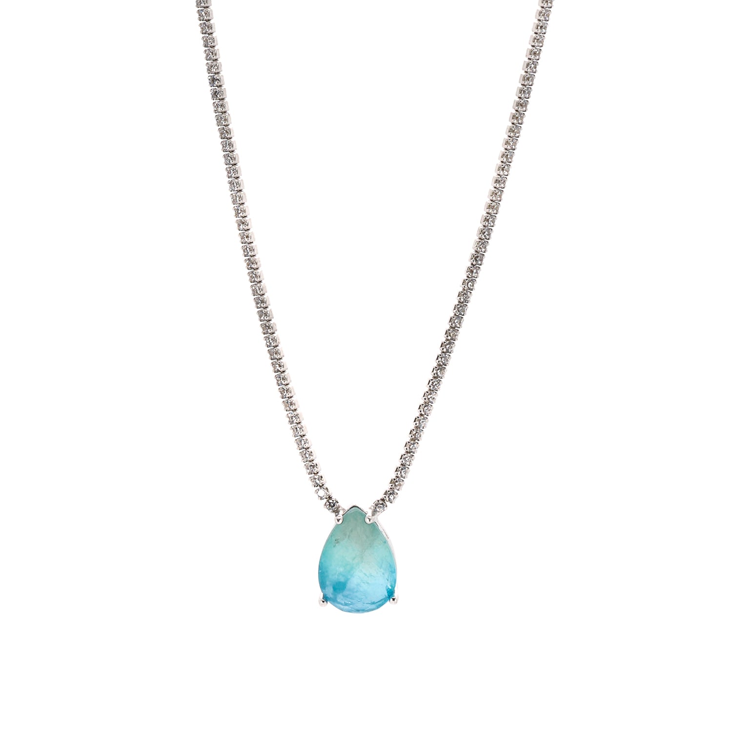 Cascade of Shimmering Lights: Teardrop Paraiba Tourmaline Pendant