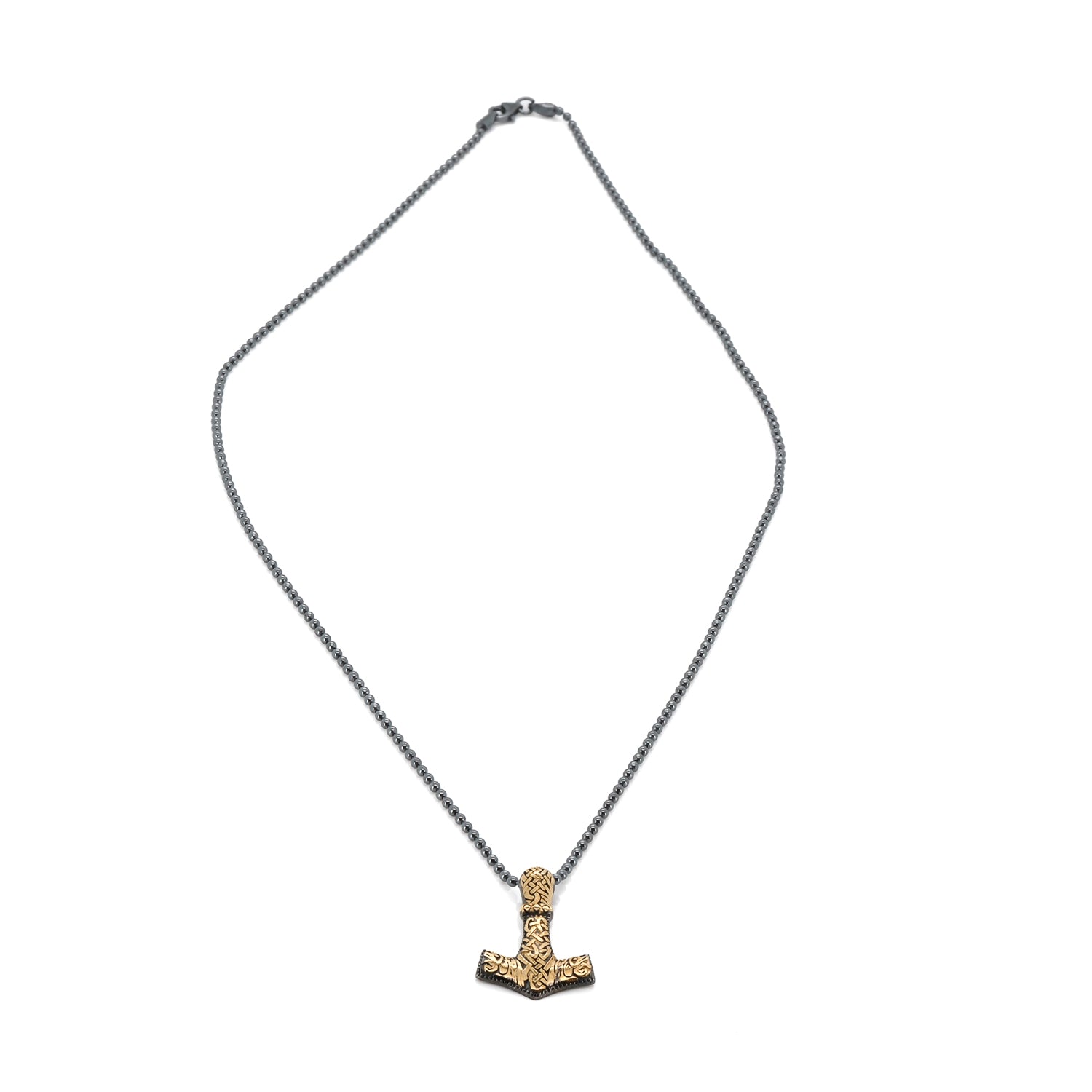 Striking power: Thor Hammer Necklace with 24K Gold Plating