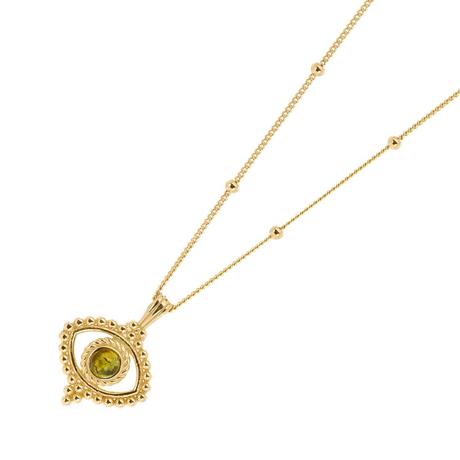 Personal Amulet: Tourmaline Evil Eye Necklace