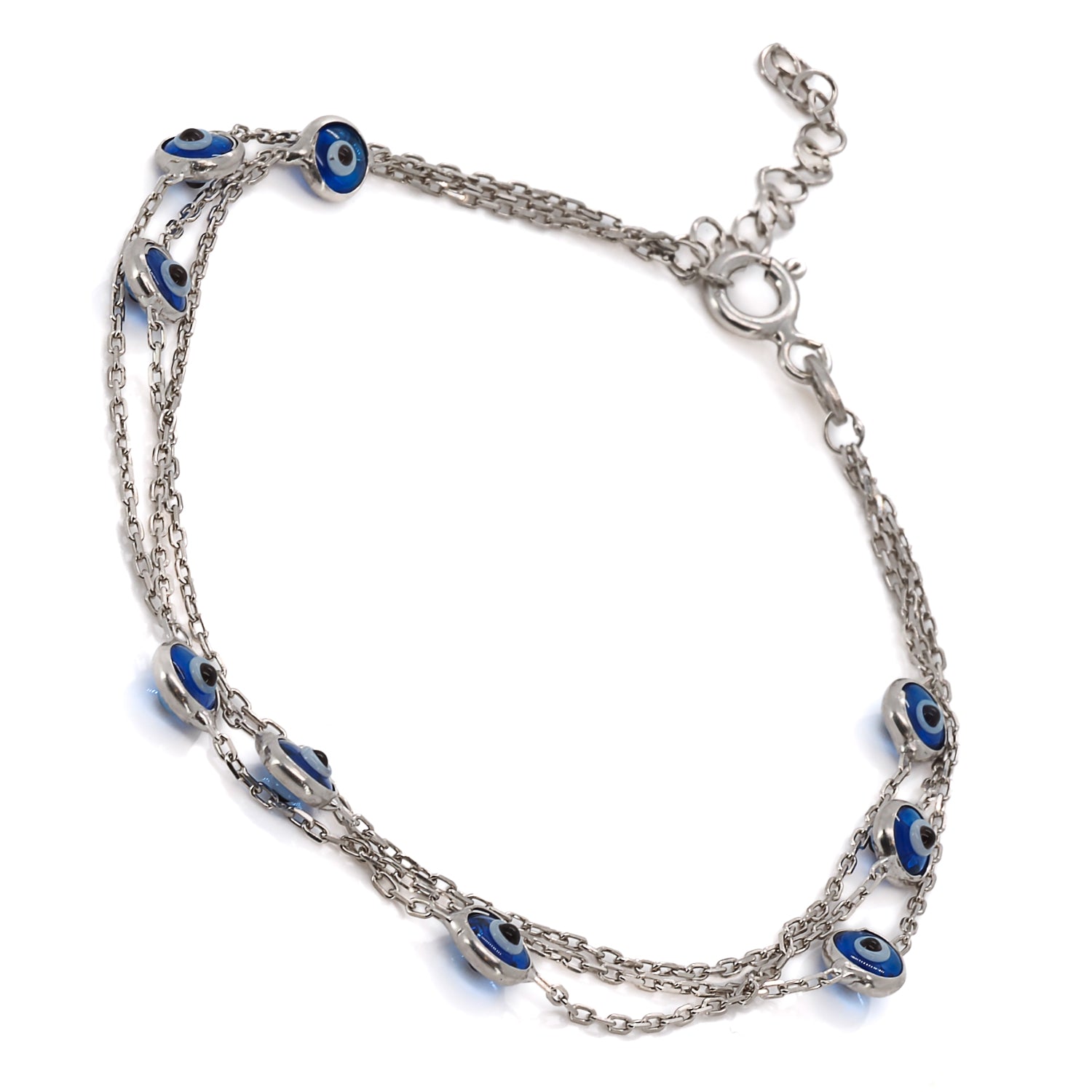 Serene protection: Evil Eye Silver Bracelet.