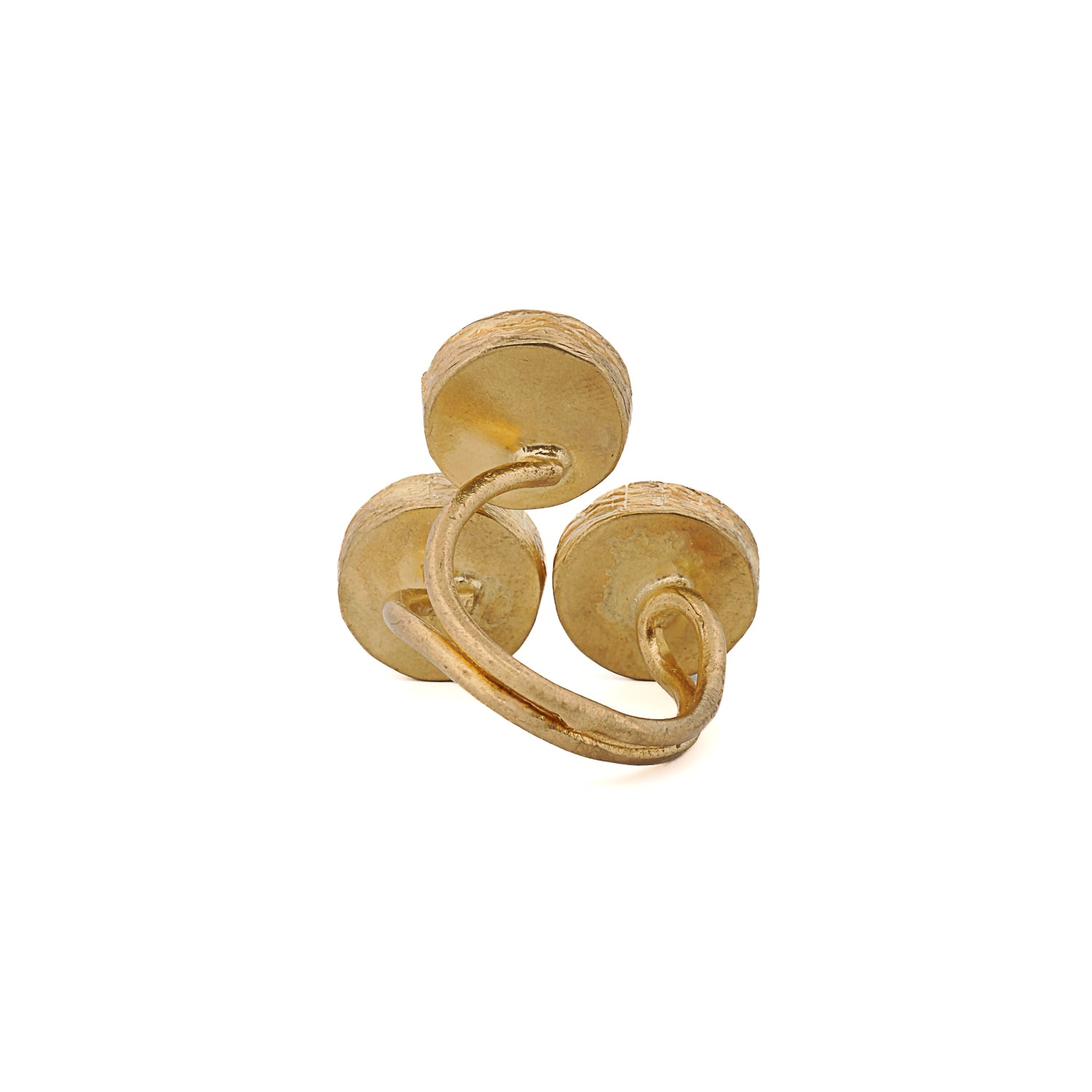 Elegant triple gemstone Artemis ring with 24K gold plating