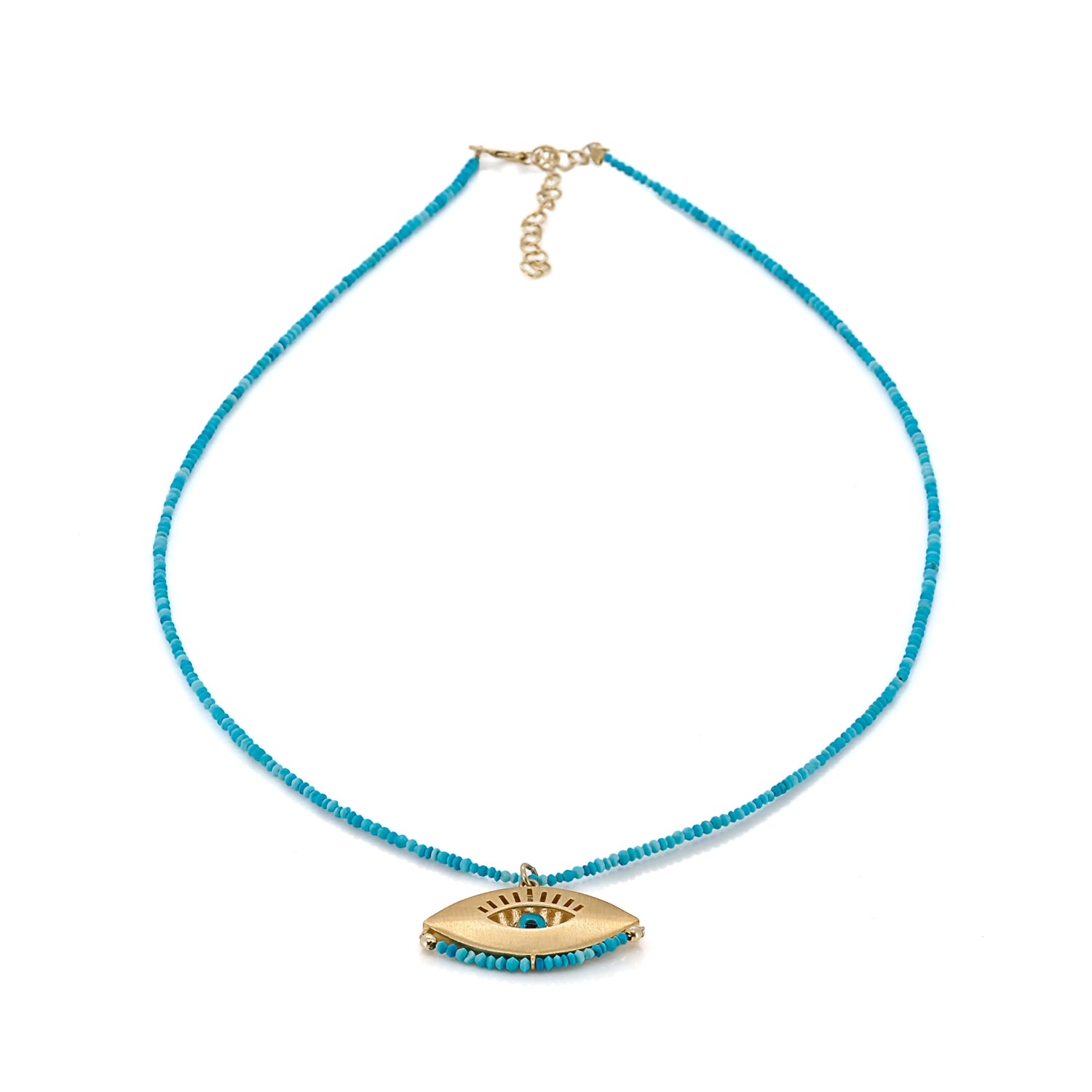 Spiritual Elegance - Gold-Plated Evil Eye Pendant.