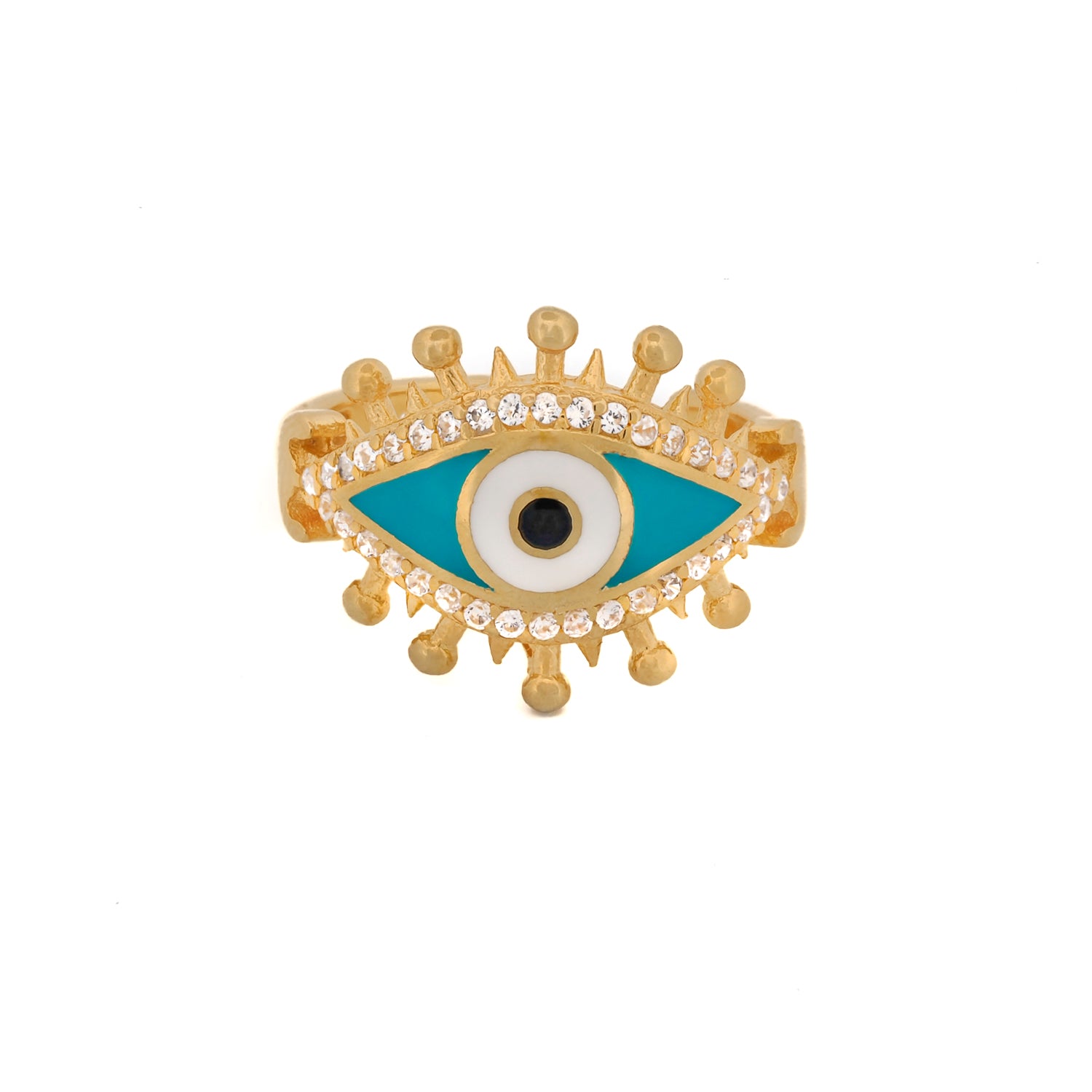 Stylish Spiritual Protection: Turquoise Gold Ring