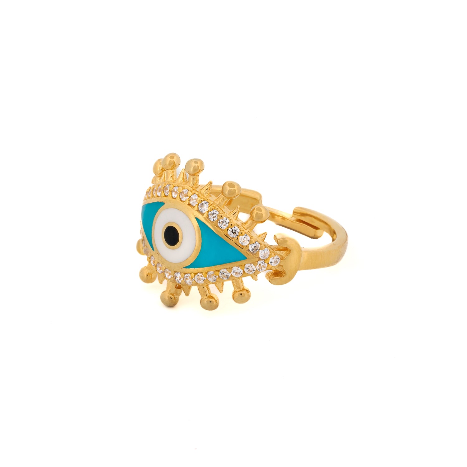 Handcrafted Beauty: Evil Eye Gold Ring