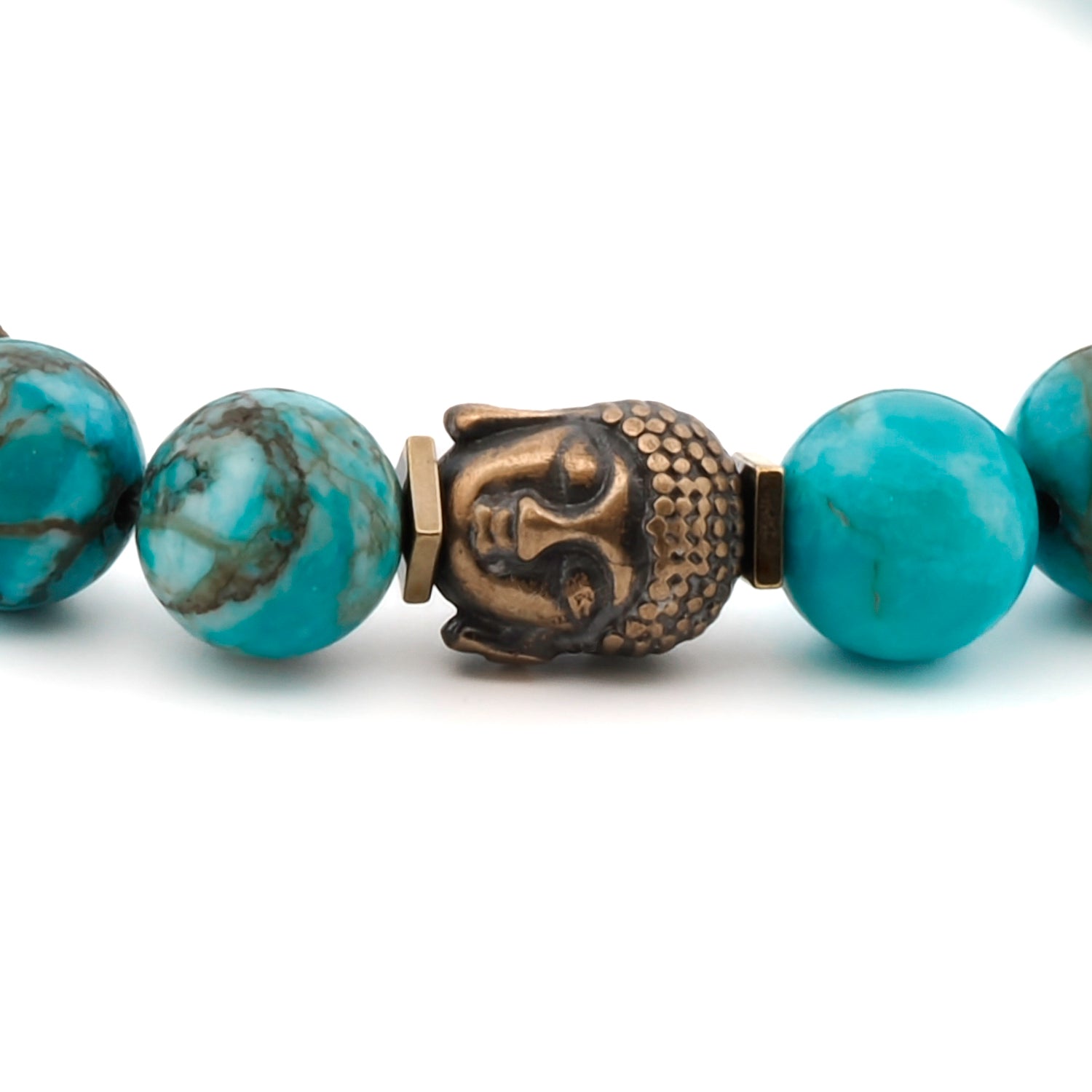 Turquoise Stone &amp; Buddha Bead Hope Bracelet