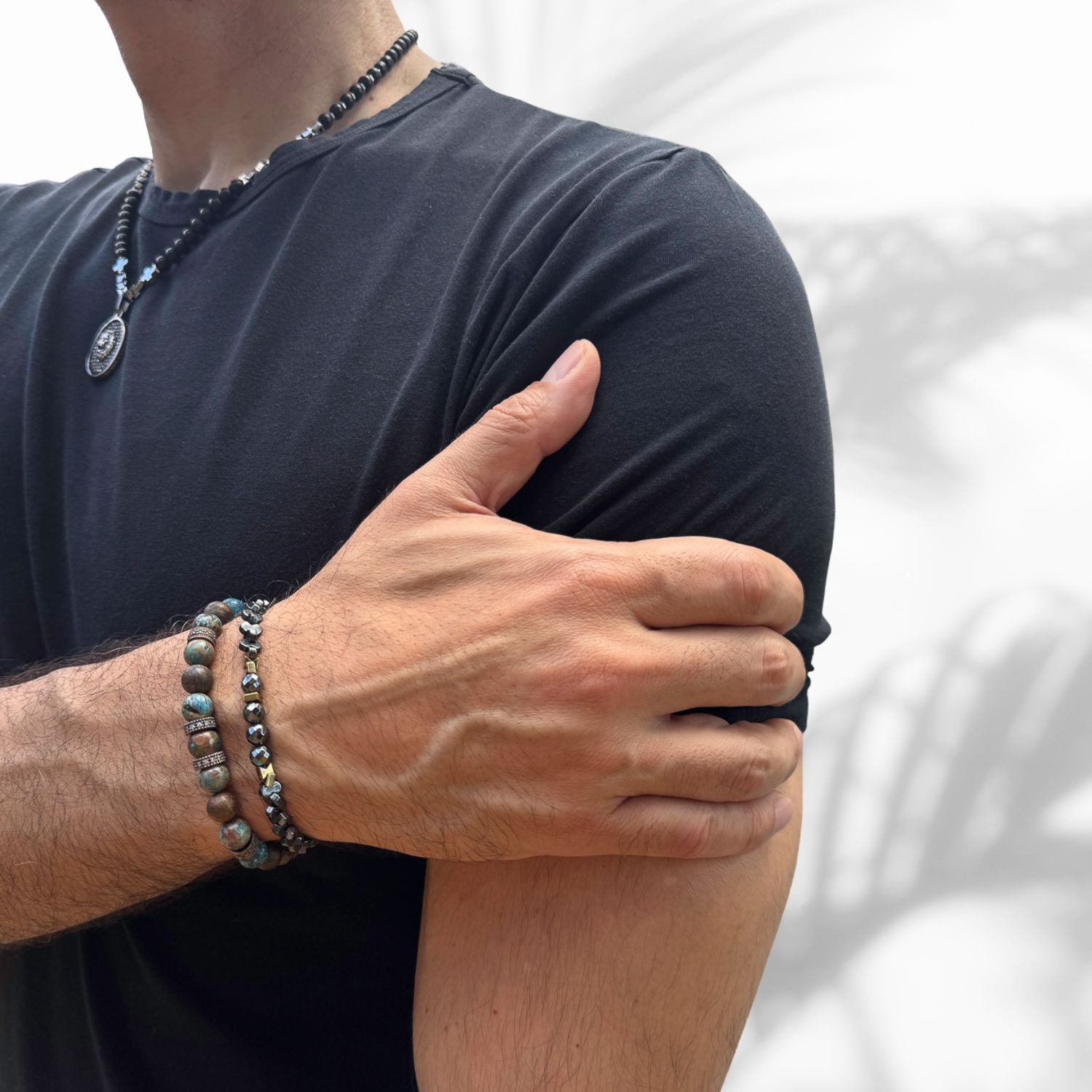 Cz Diamond Bronze Bead Bracelet