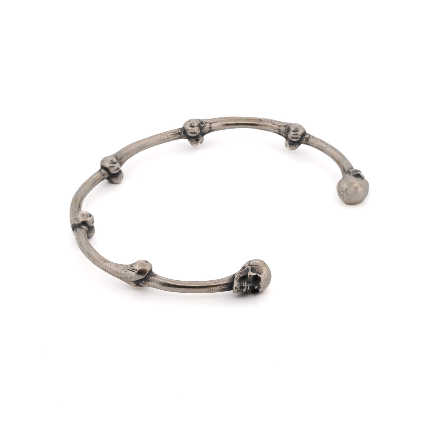 Unique skull cuff bracelet crafted from 925 sterling silver