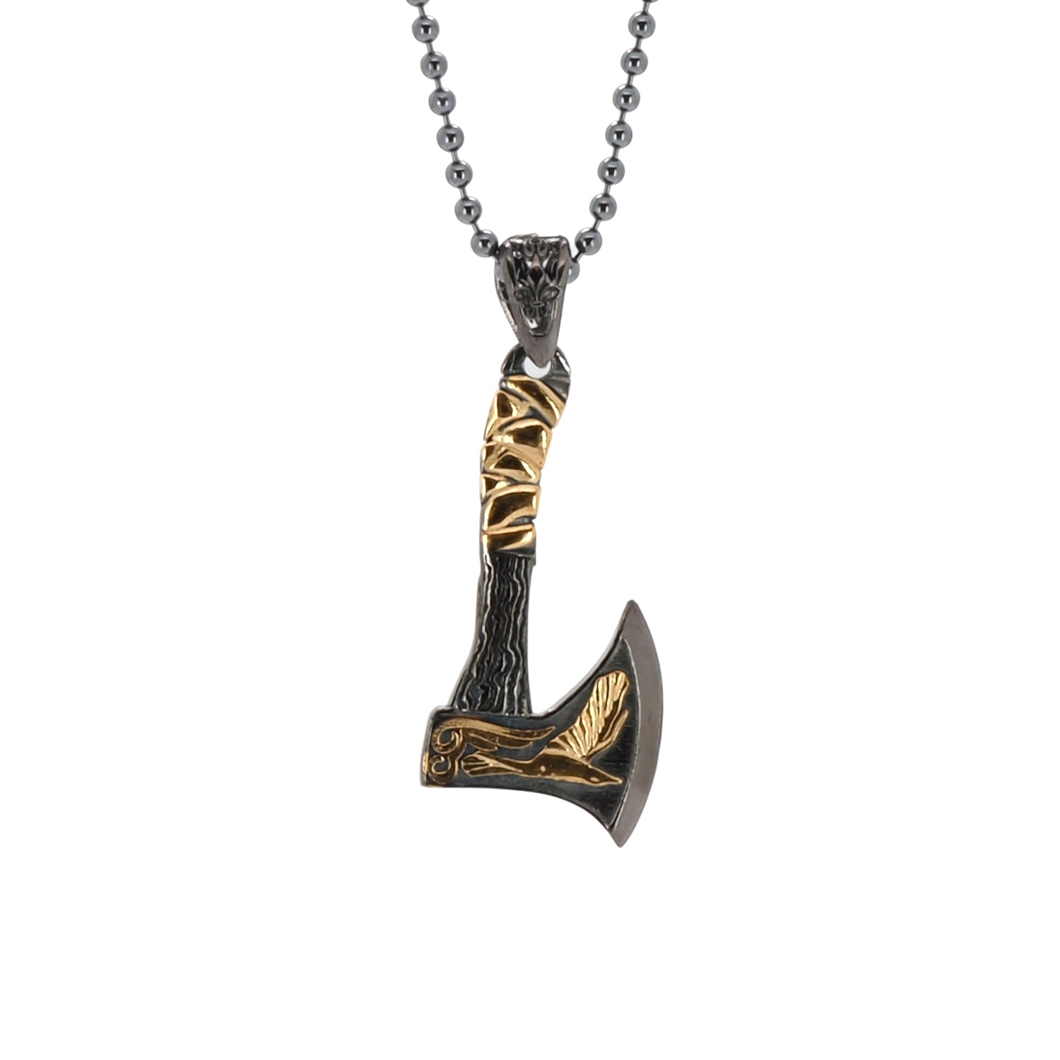 Discover Viking heritage: Sterling Silver &amp; Gold Pendant Necklace