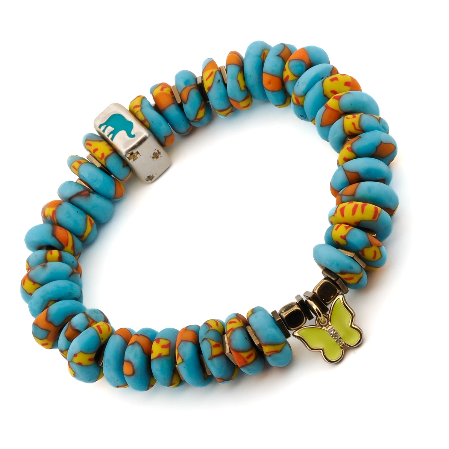 Handcrafted Gold Enamel Butterfly Bracelet