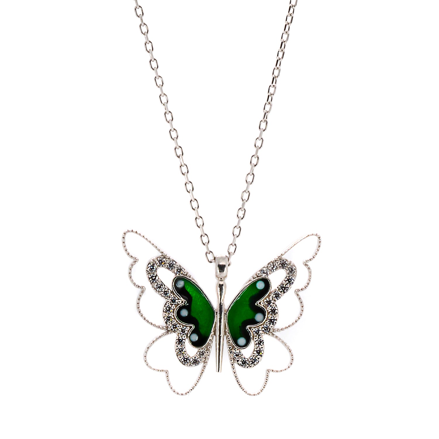 The Abundance Green Butterfly Necklace, a symbol of love, abundance, and transformation.