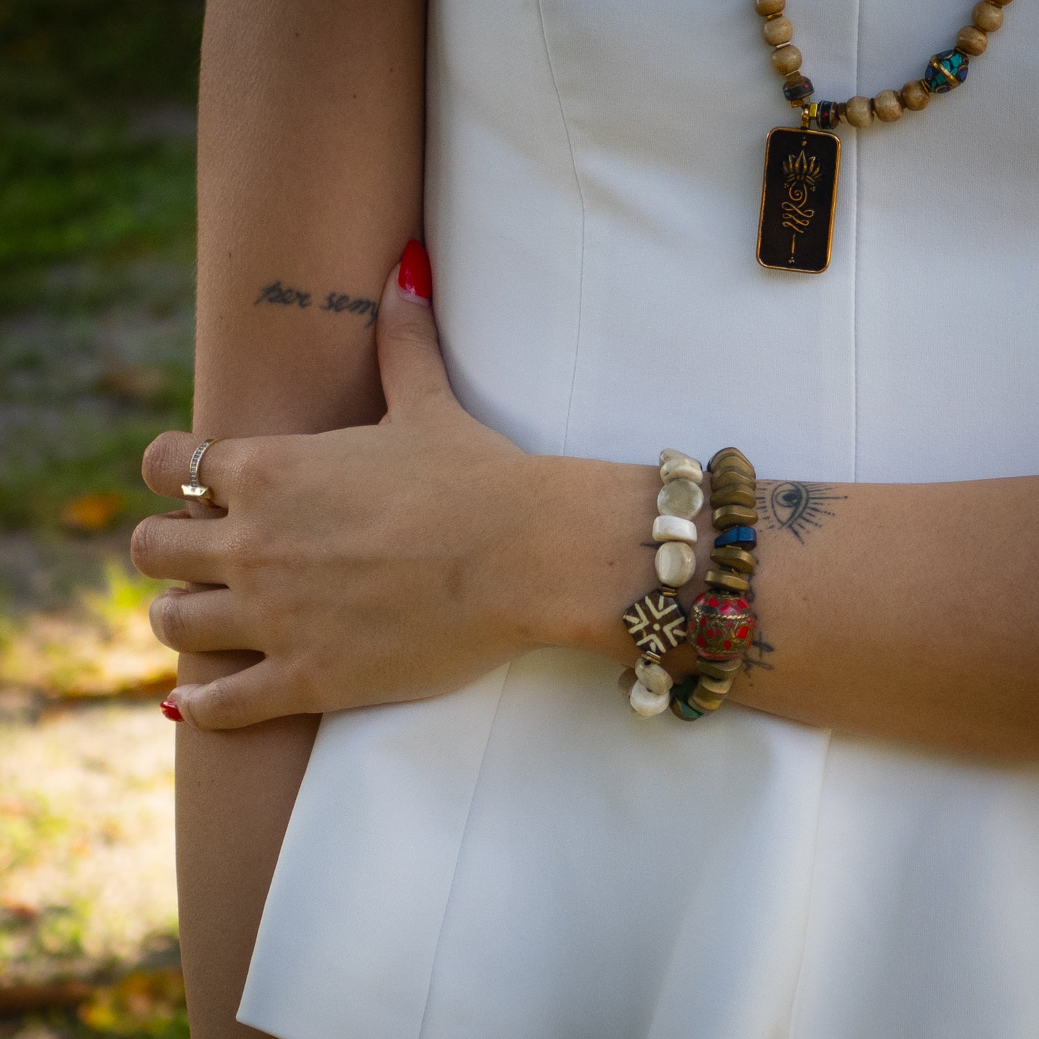 African Bone Beads Bracelet