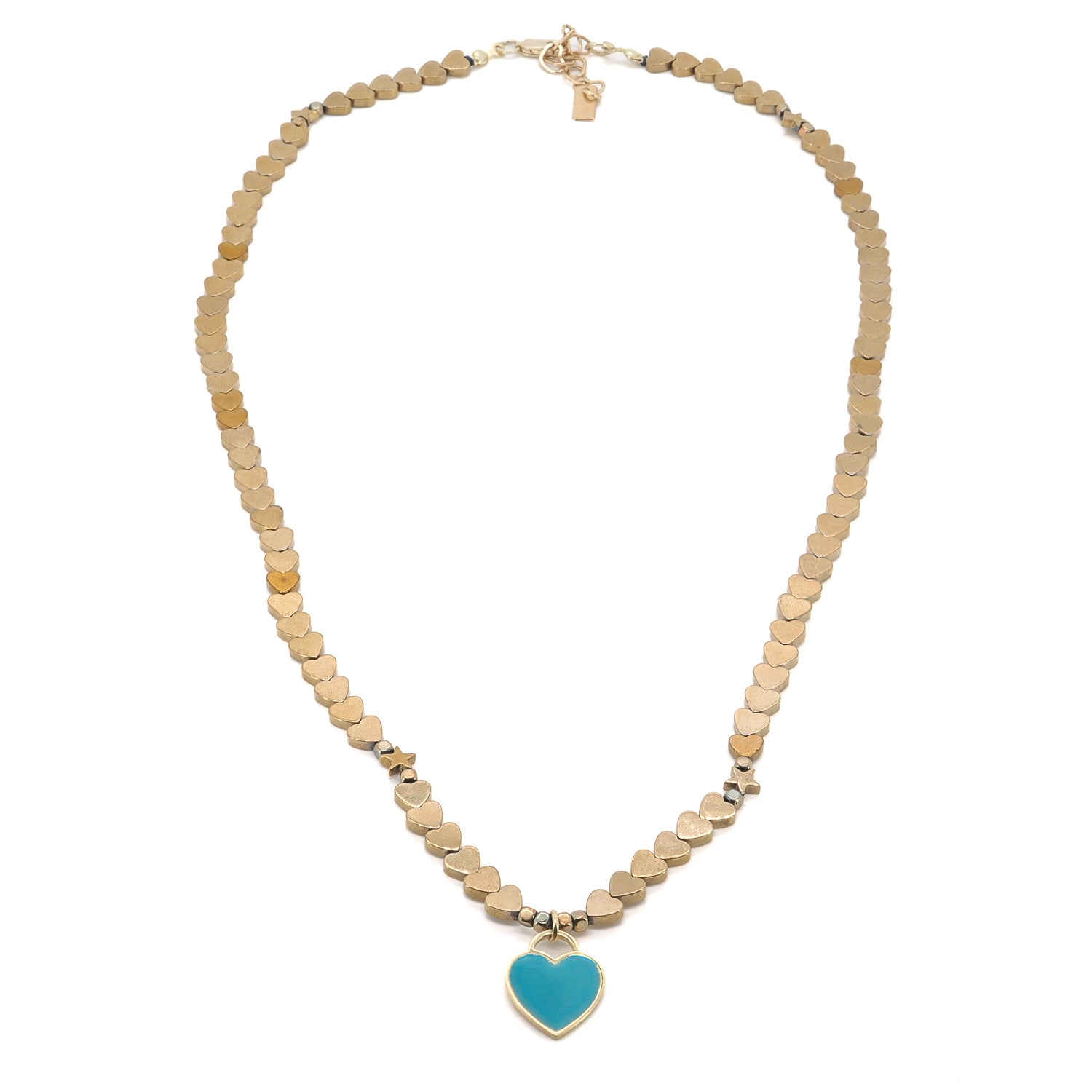 Azure Heartbeat Gold Necklace