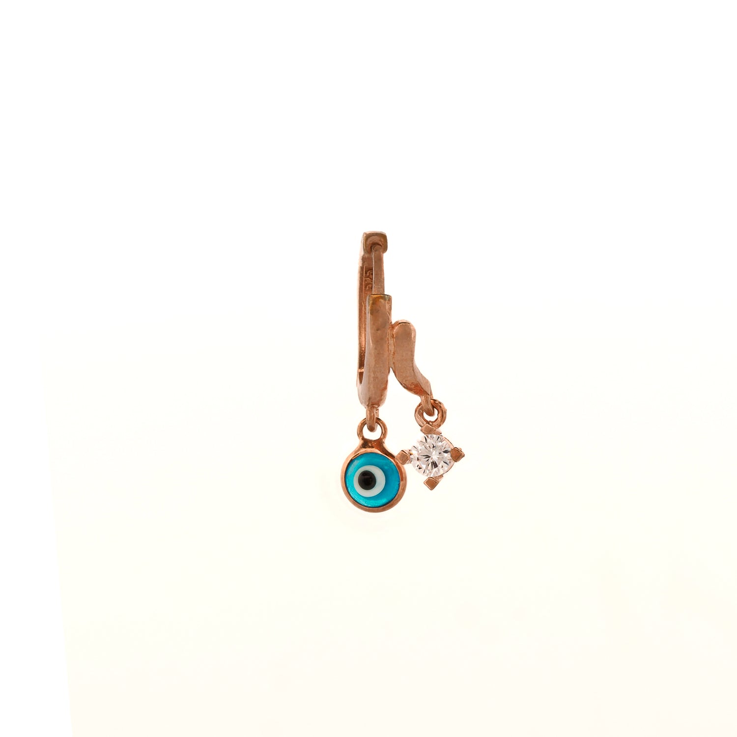 Baby Evil Eye Rose Gold Earrings