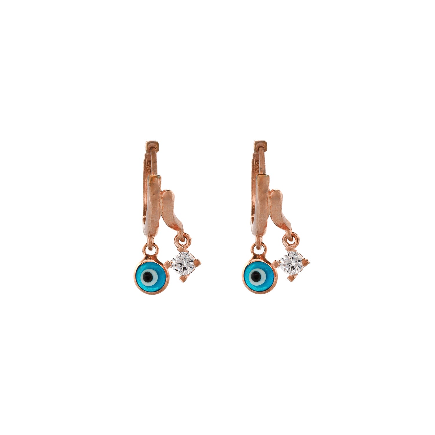 Baby Evil Eye Rose Gold Earrings