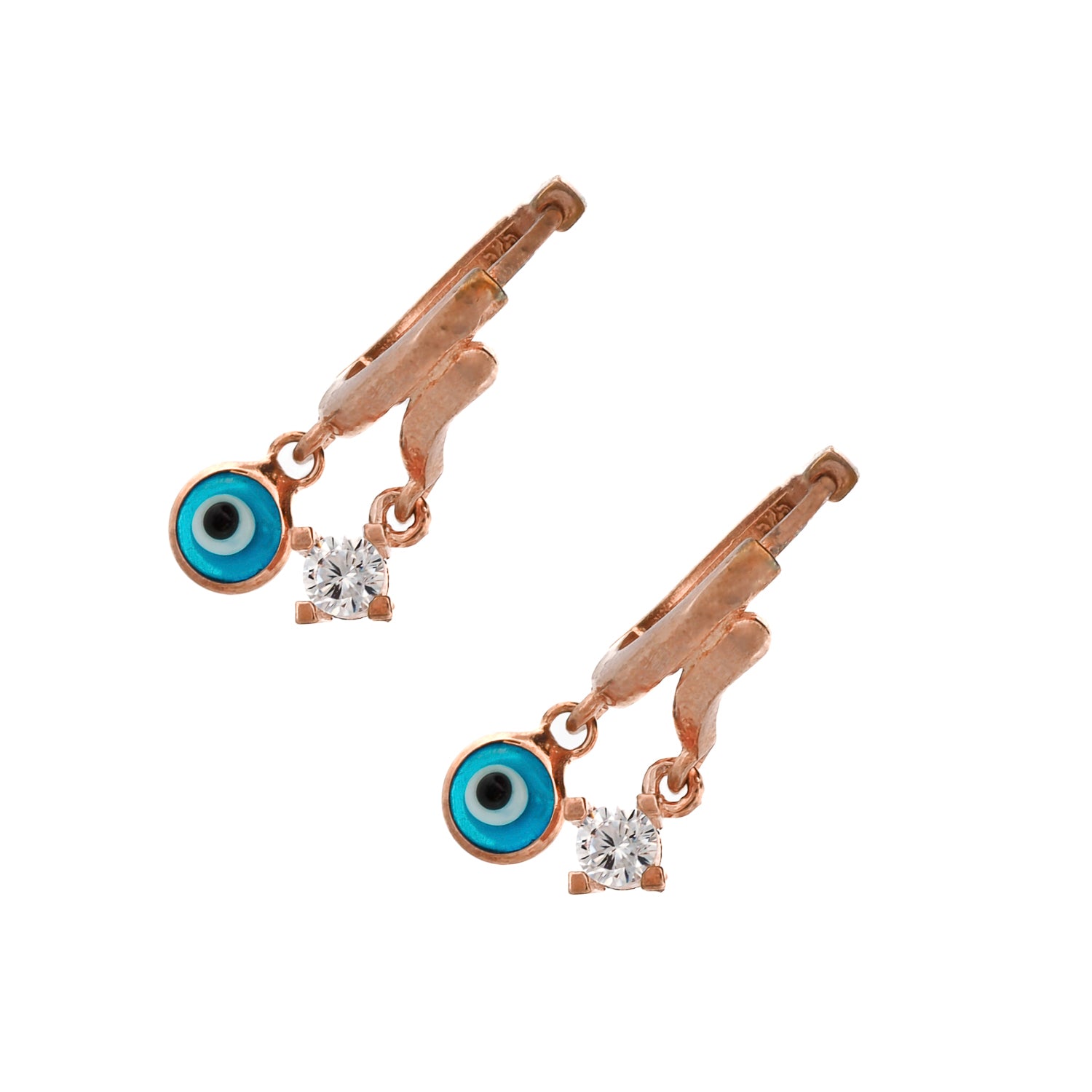 Baby Evil Eye Rose Gold Earrings