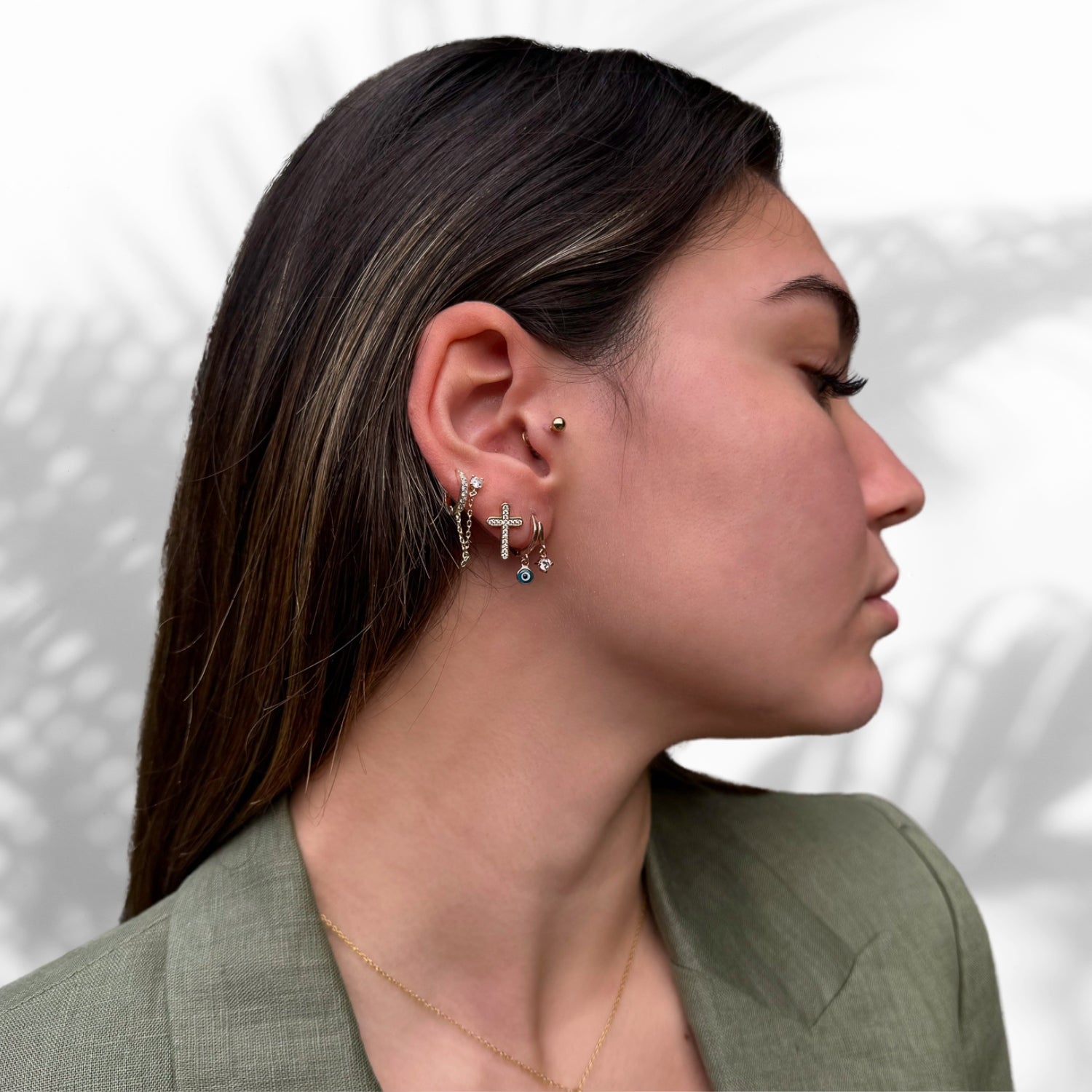 Baby Evil Eye Rose Gold Earrings