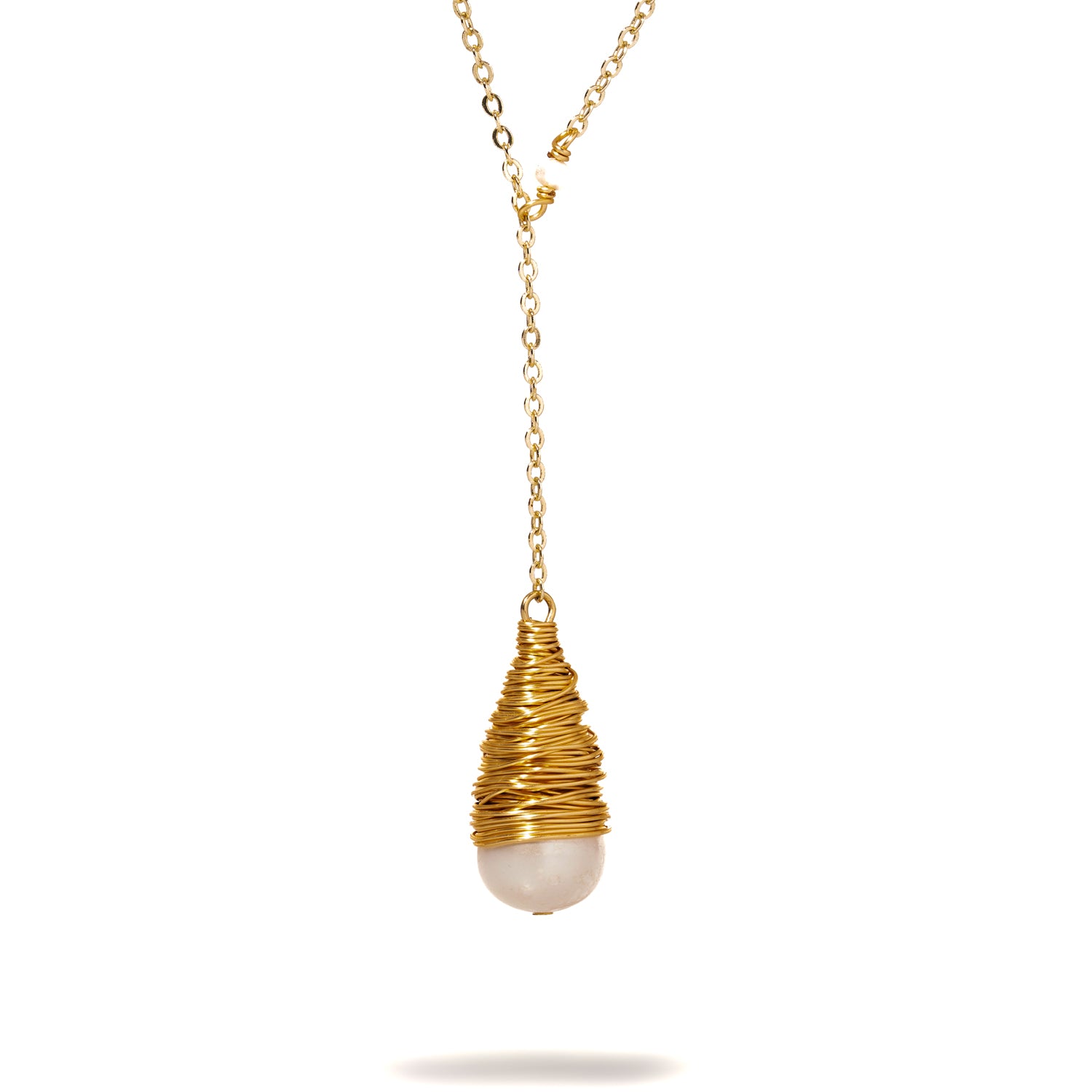 18K Gold Necklace with Baroque Pearl Drop Pendant for Lightweight Luxury and Subtle Sophistication