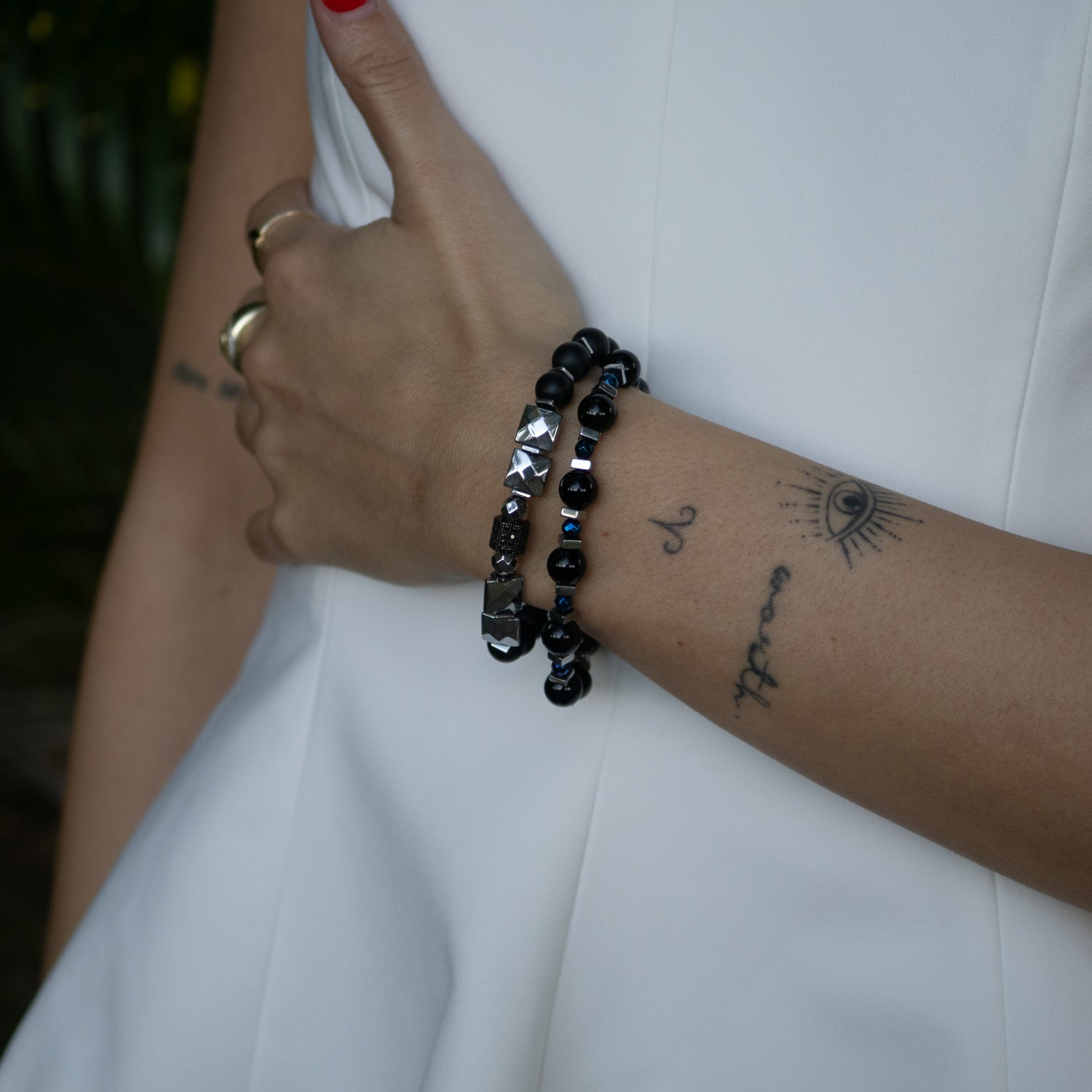 Black Shine Beaded Bracelet
