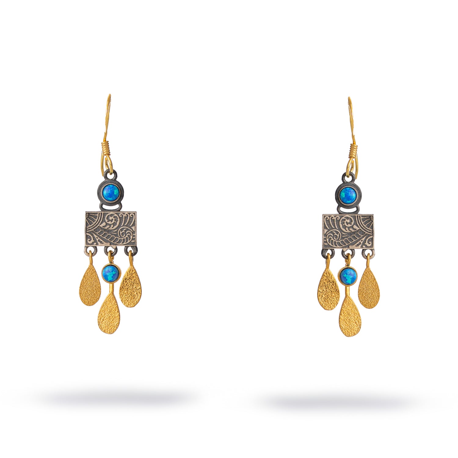 Bohemian Dream Blue Opal Earrings