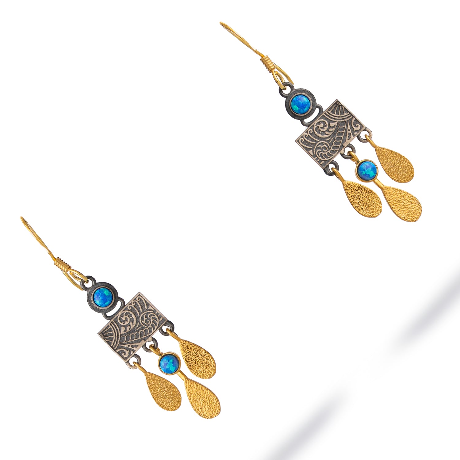 Bohemian Dream Blue Opal Earrings