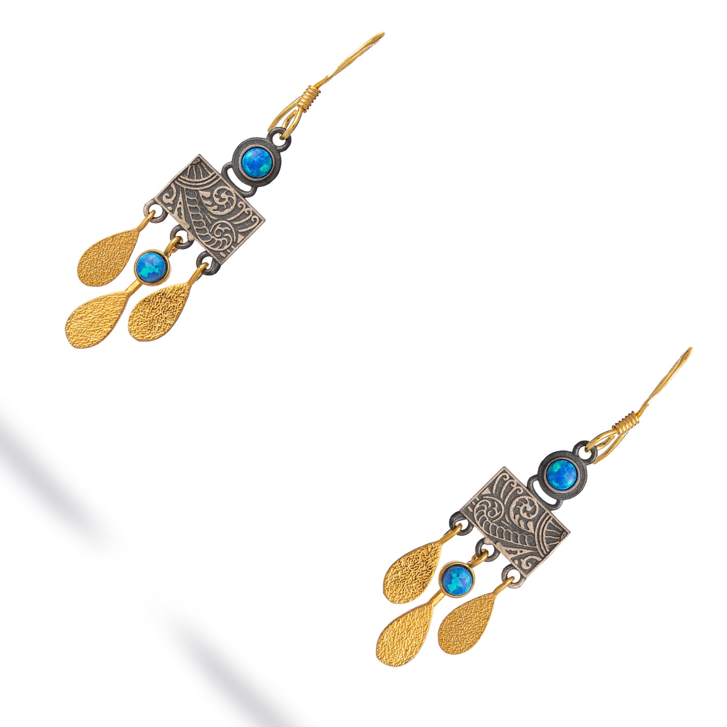 Bohemian Dream Blue Opal Earrings