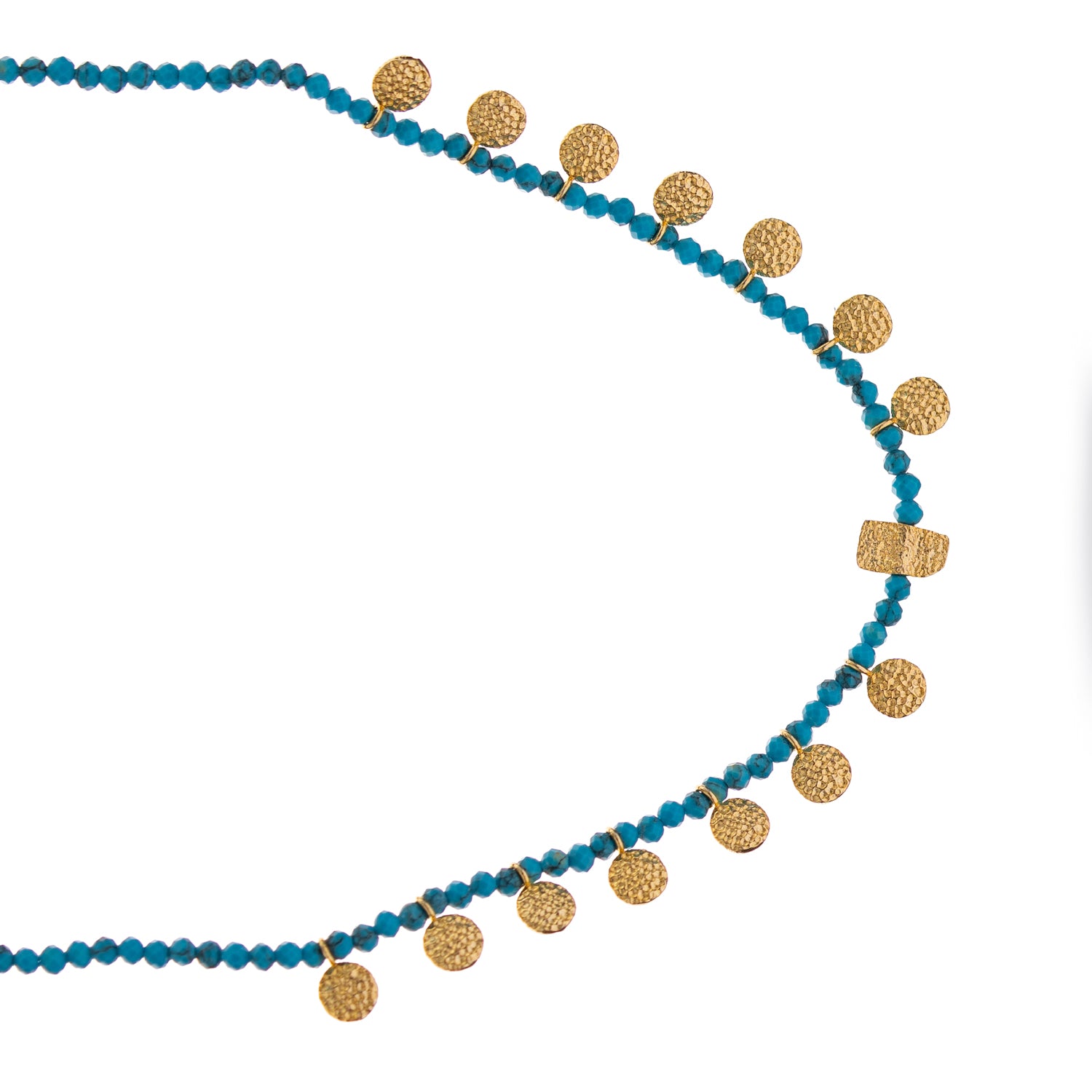 Bohemian Turquoise Coin Charm Choker Necklace