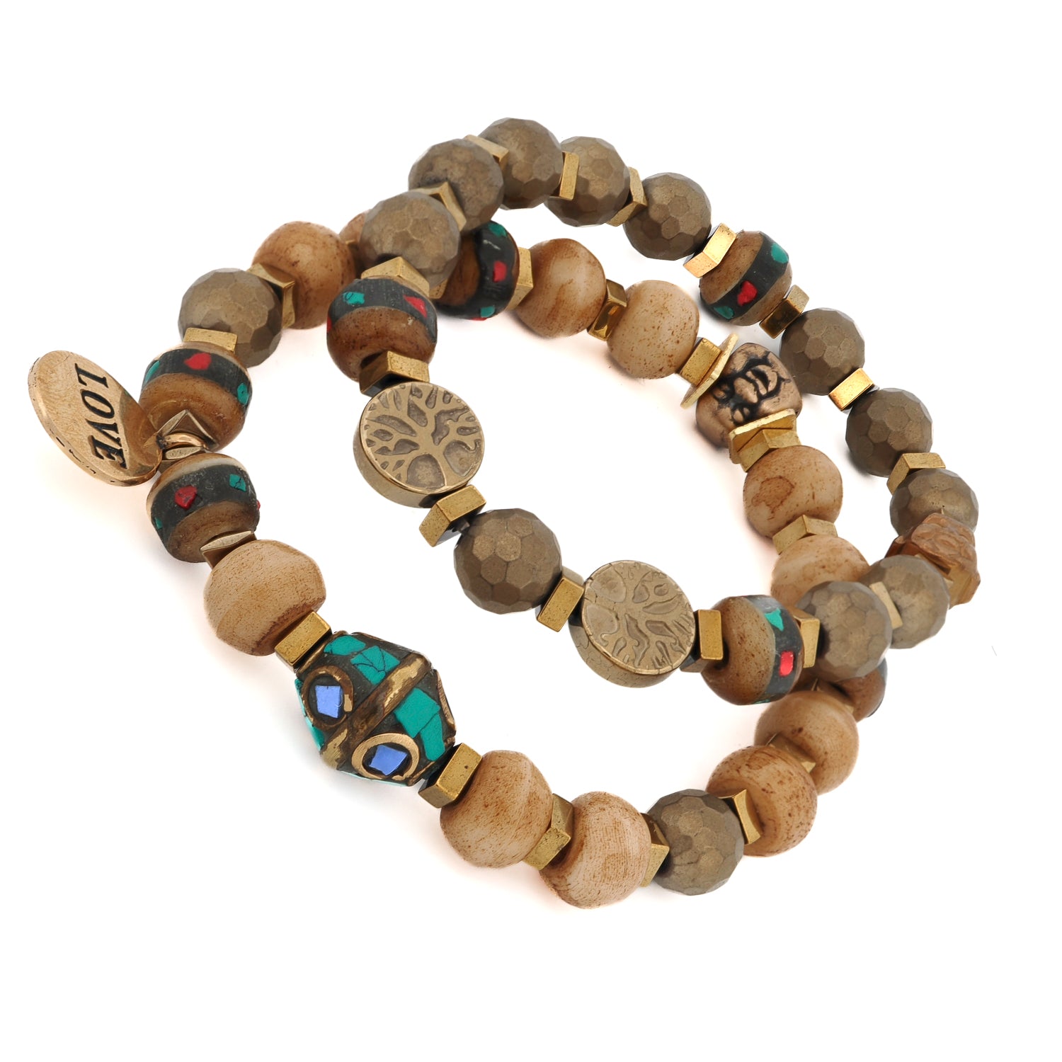 Boho Soul Nepal Meditation & Buddha Bead Bracelet Set