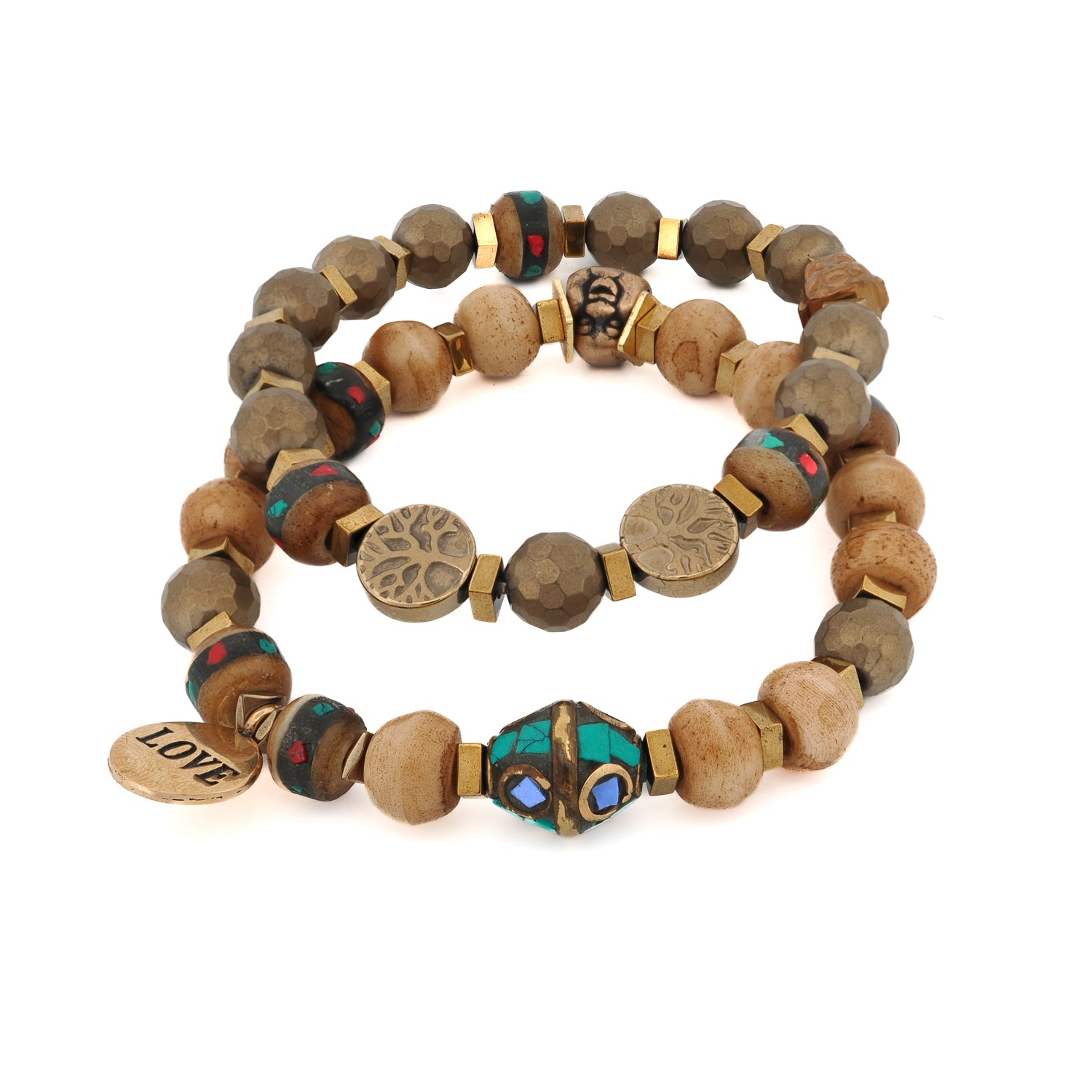 Boho Soul Nepal Meditation & Buddha Bead Bracelet Set