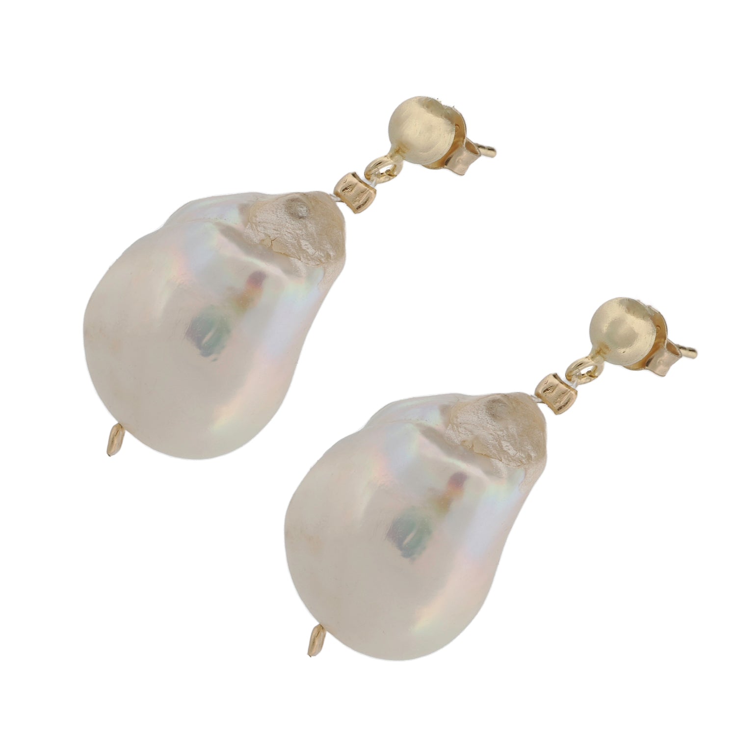 Statement pearl earrings with luminous natural baroque pearls