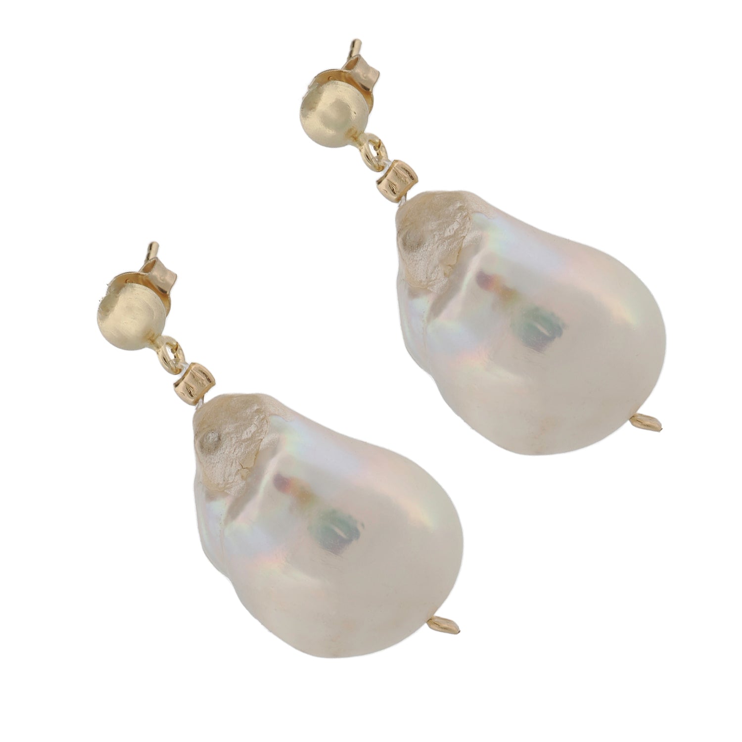 14K gold and baroque pearl earrings for sophisticated style
