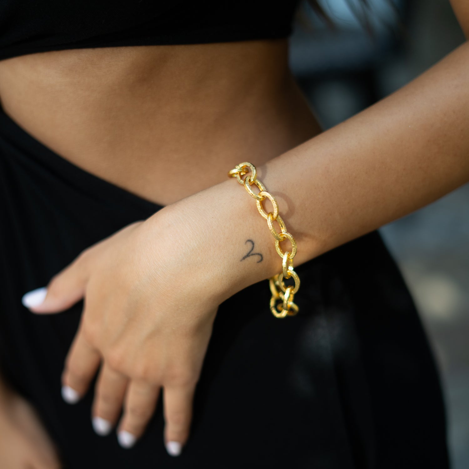 Bold Links Gold Chunky Adjustable Bracelet