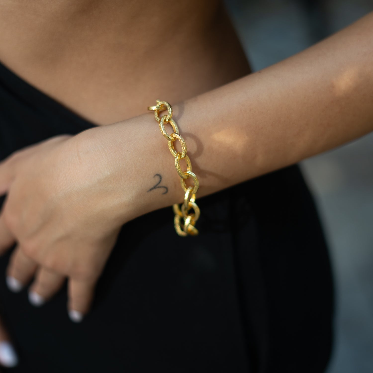 Bold Links Gold Chunky Adjustable Bracelet