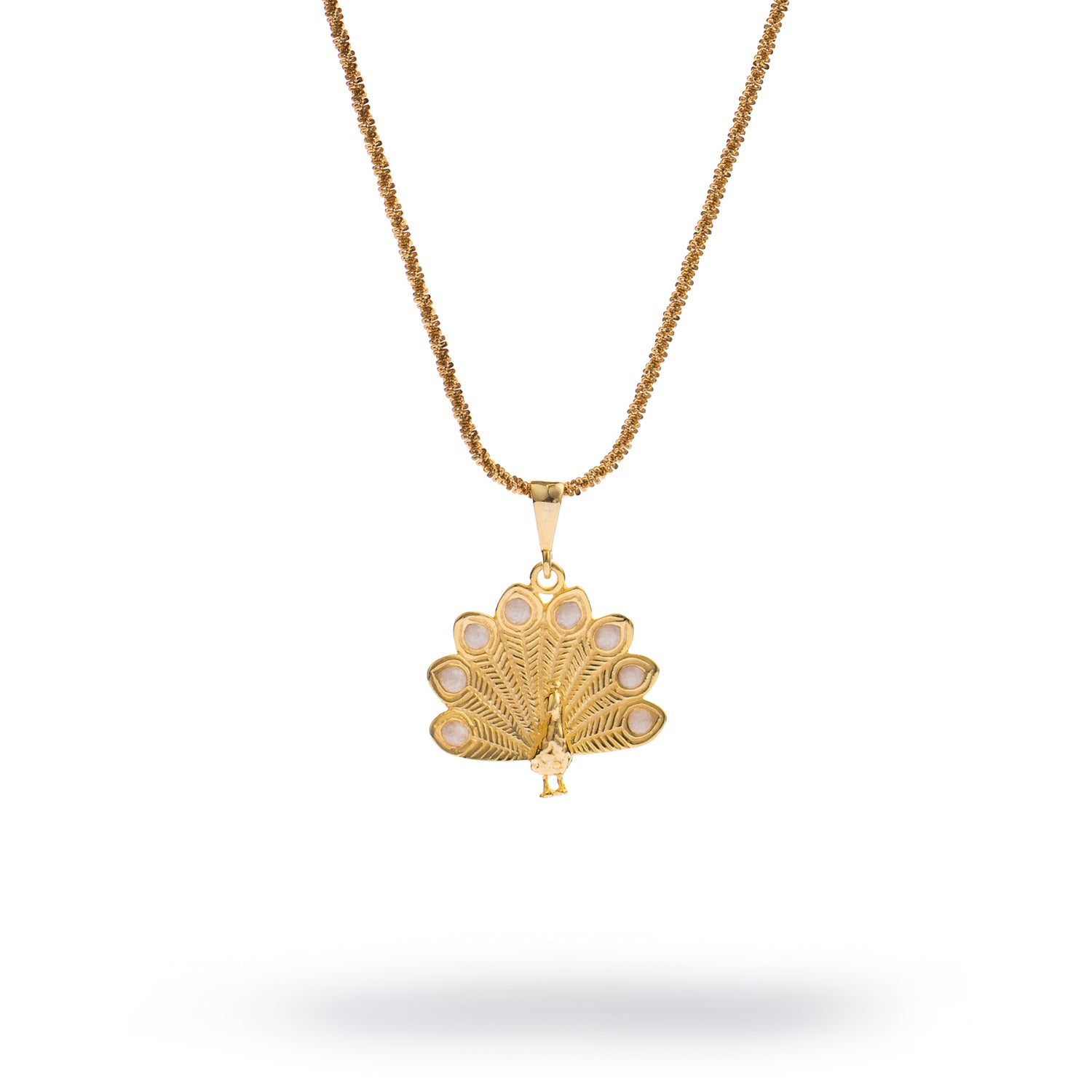 Celestial Feather White Enamel Necklace