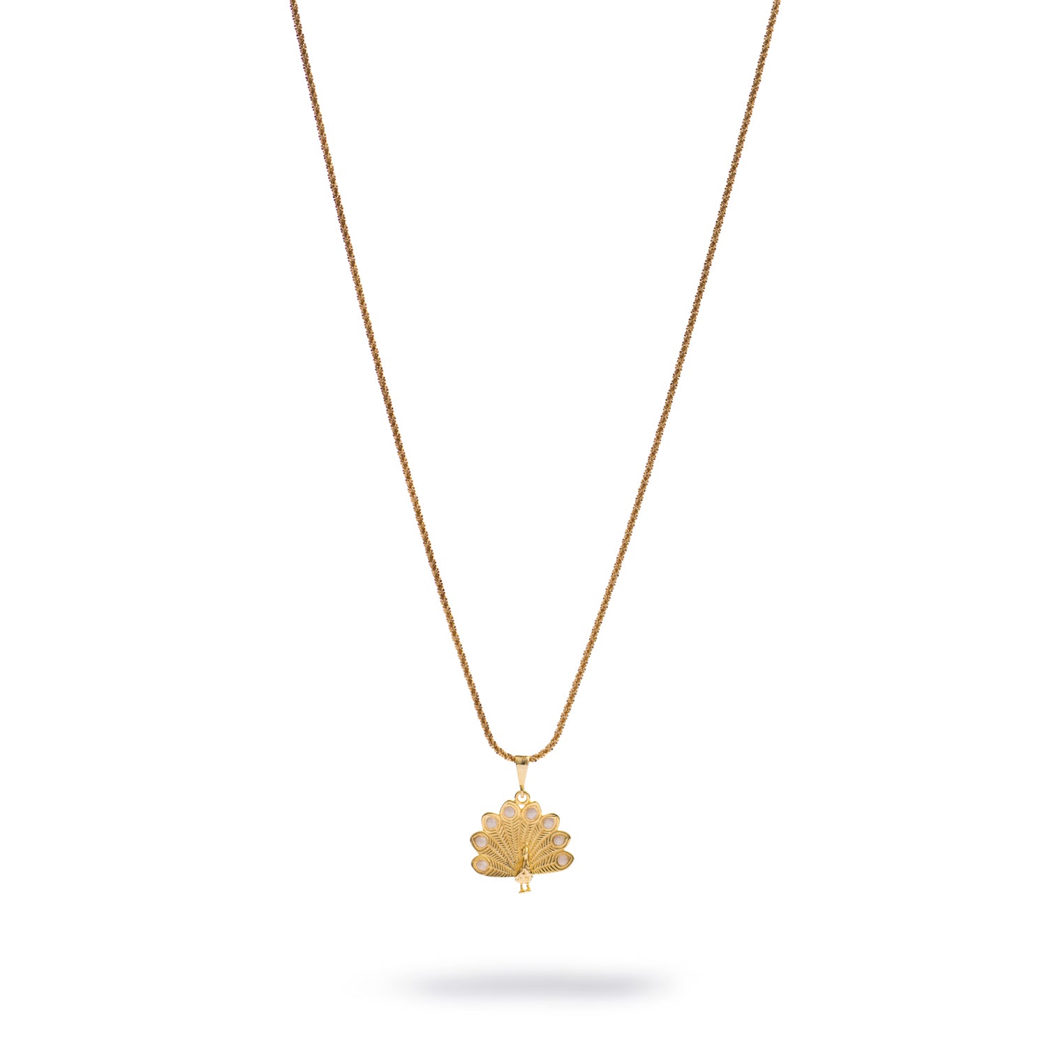 Celestial Feather White Enamel Necklace