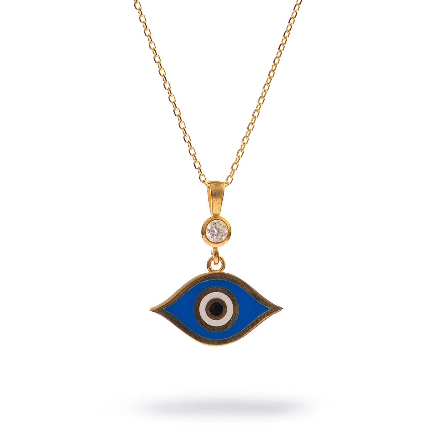 Celestial Protection Deep Blue Evil Eye Gold Necklace