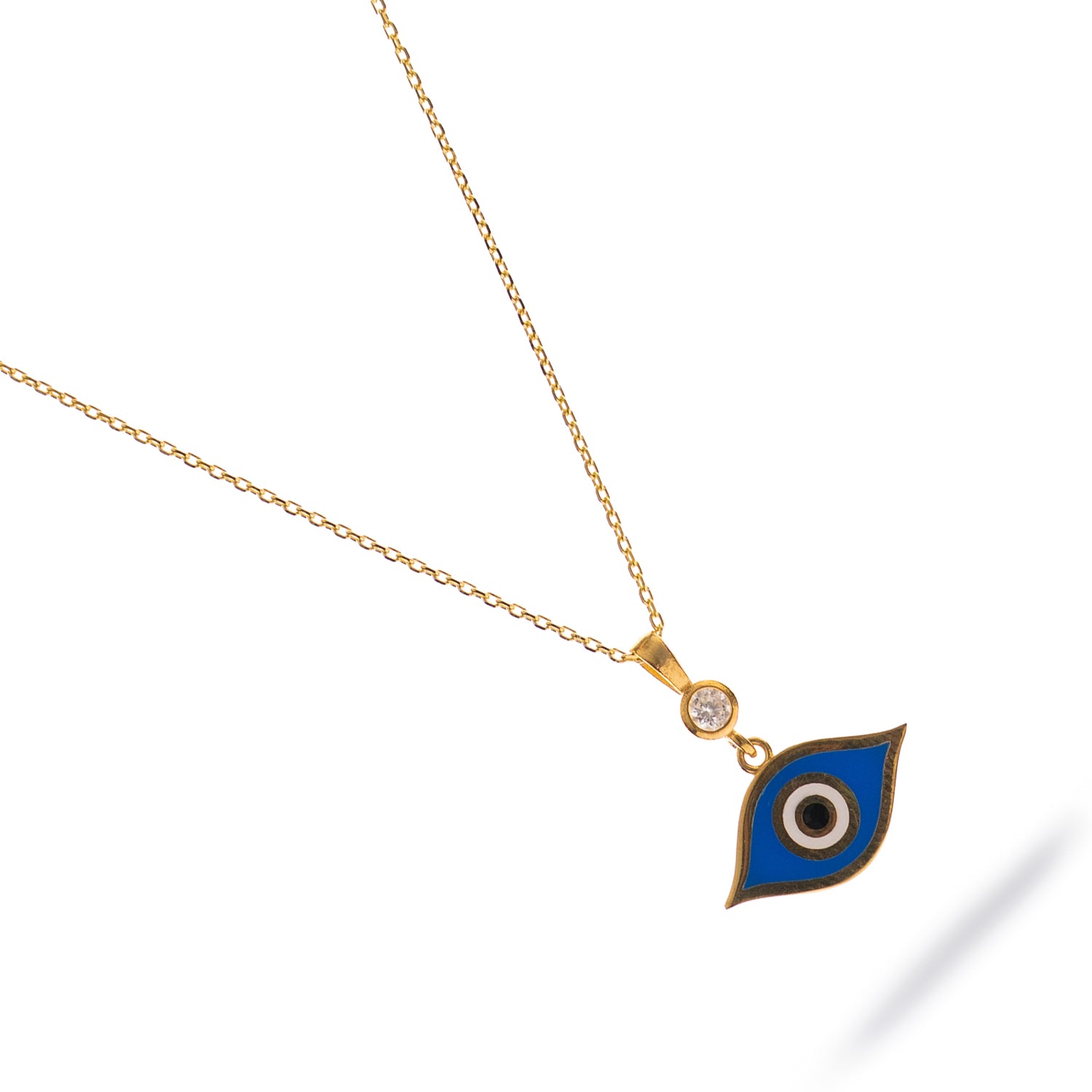 Celestial Protection Deep Blue Evil Eye Gold Necklace