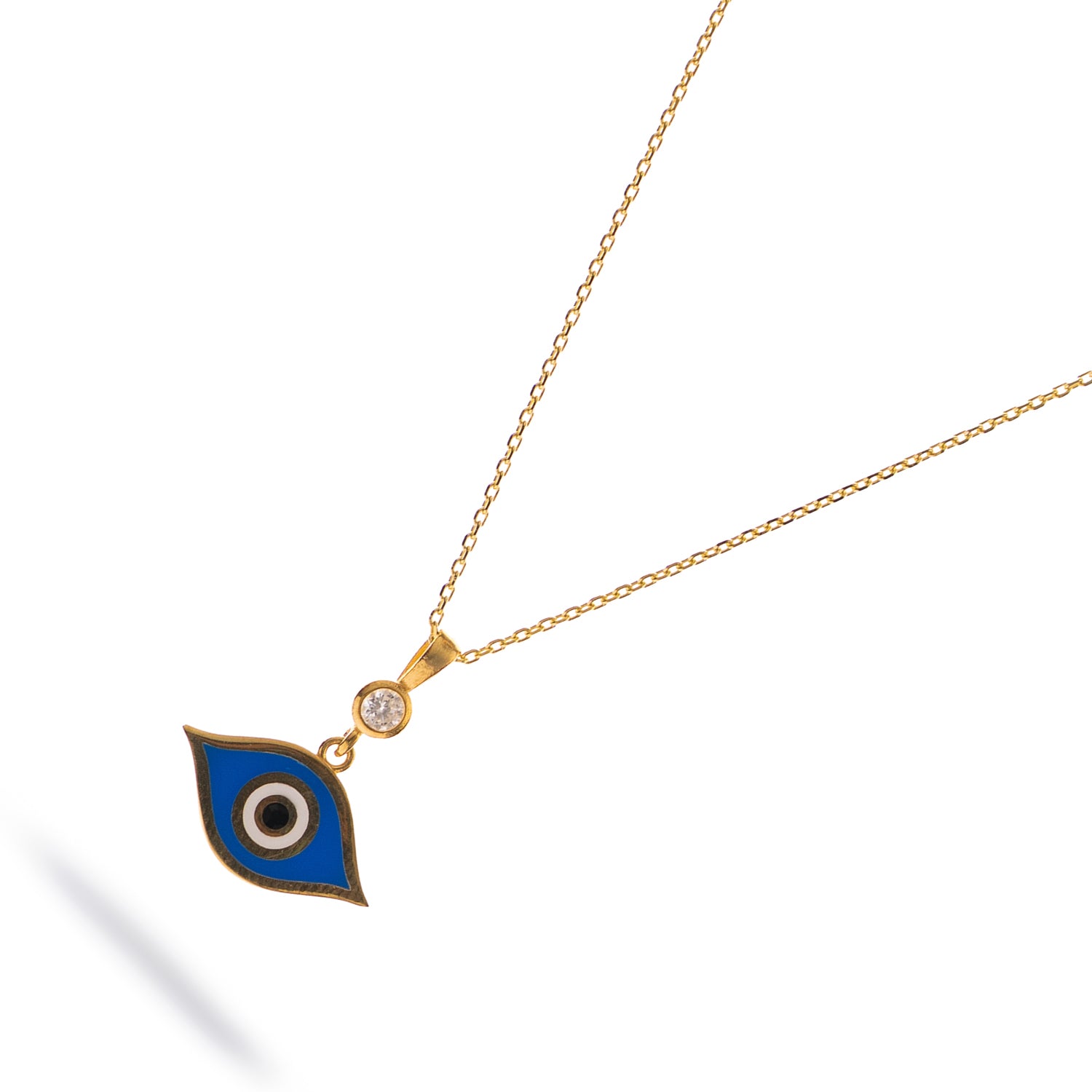 Celestial Protection Deep Blue Evil Eye Gold Necklace