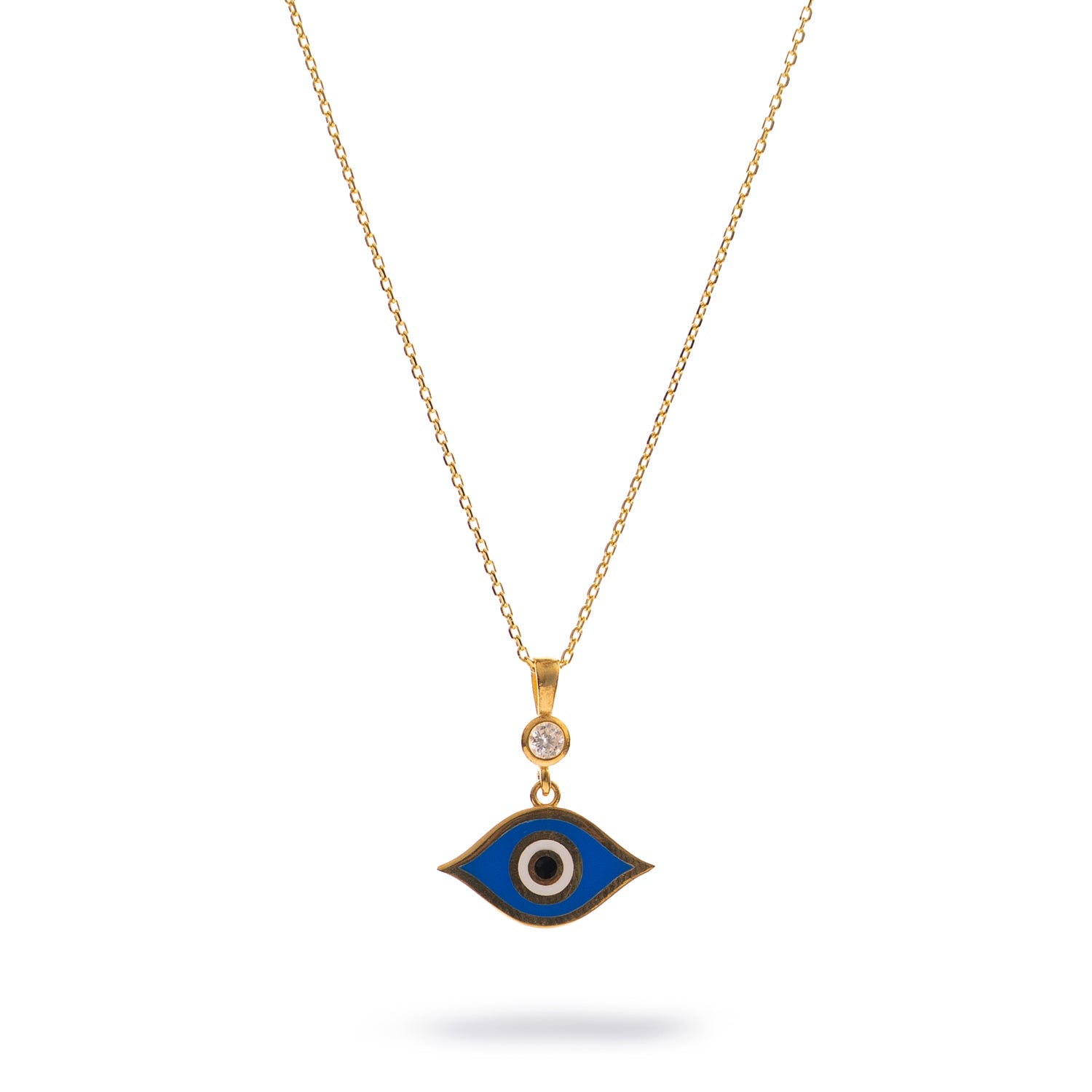 Celestial Protection Deep Blue Evil Eye Gold Necklace