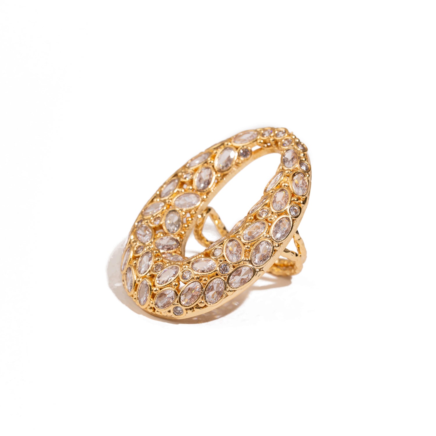 Celestial Radiance Swarovski Crystal Chunky Adjustable Ring