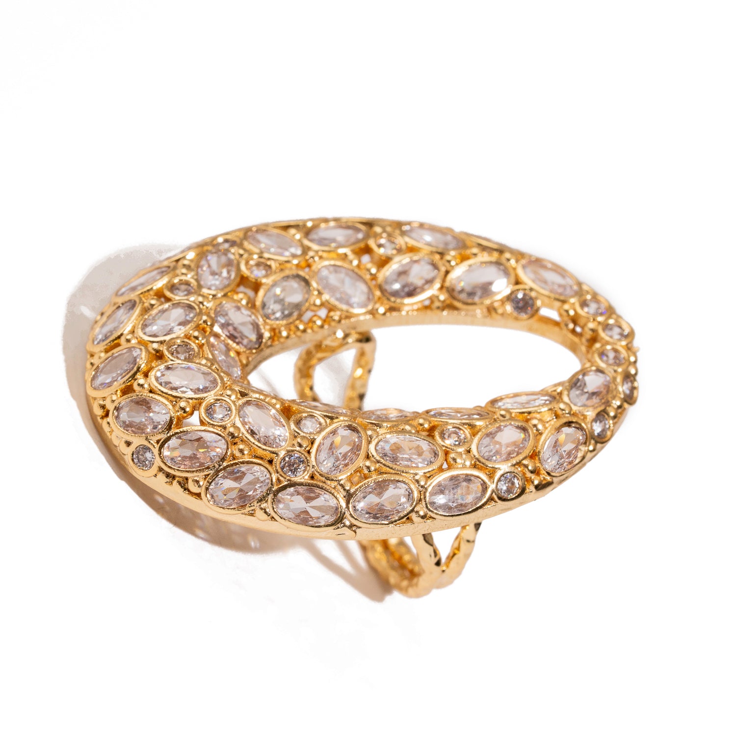Celestial Radiance Swarovski Crystal Chunky Adjustable Ring