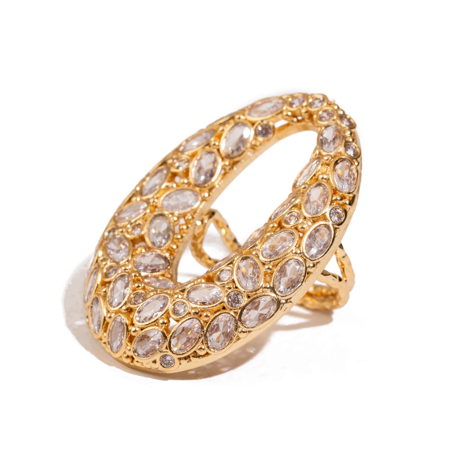 Celestial Radiance Swarovski Crystal Chunky Adjustable Ring