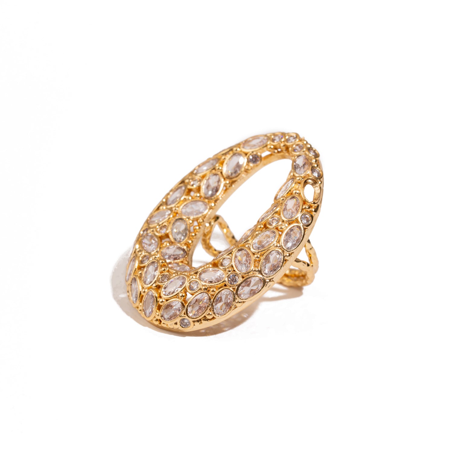 Celestial Radiance Swarovski Crystal Chunky Adjustable Ring